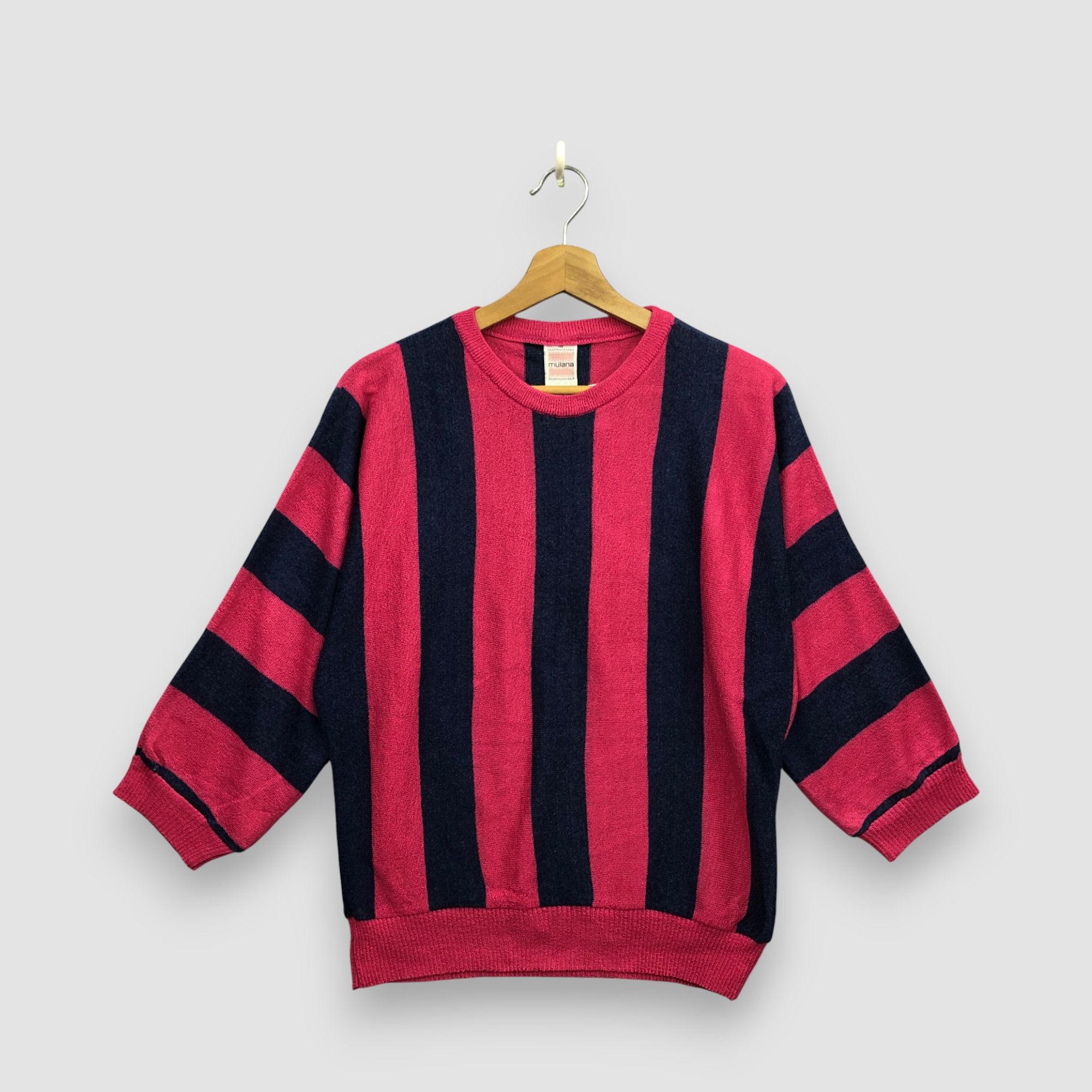 Homespun Knitwear Vintage Japanese Stripe Knit Sweater Sweatshirt Jumper Size US L / EU 52-54 / 3 - 1 Thumbnail