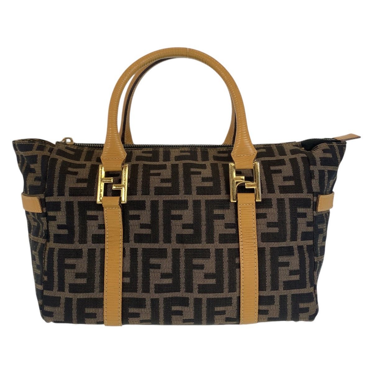 Fendi Fendi Fendi Zucca Canvas/Leather Handbag Tote Canvas Tote Bag 408504 in Very Good Condition Size ONE SIZE - 1 Thumbnail