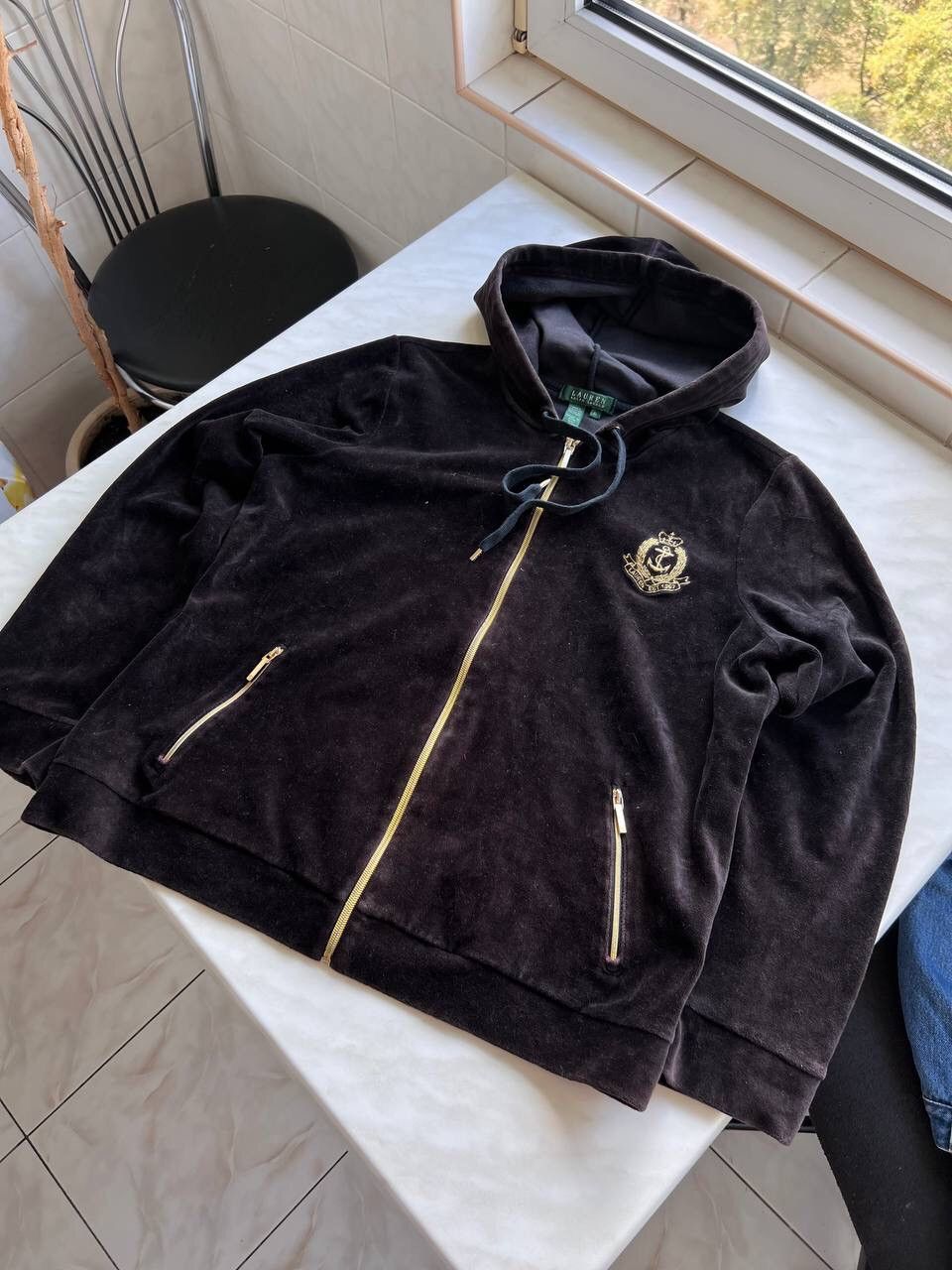 Polo Ralph Lauren Polo Ralph Lauren Velour Anchor Embroidered Zip Hooded 00s Size US L / EU 52-54 / 3 - 2 Thumbnail