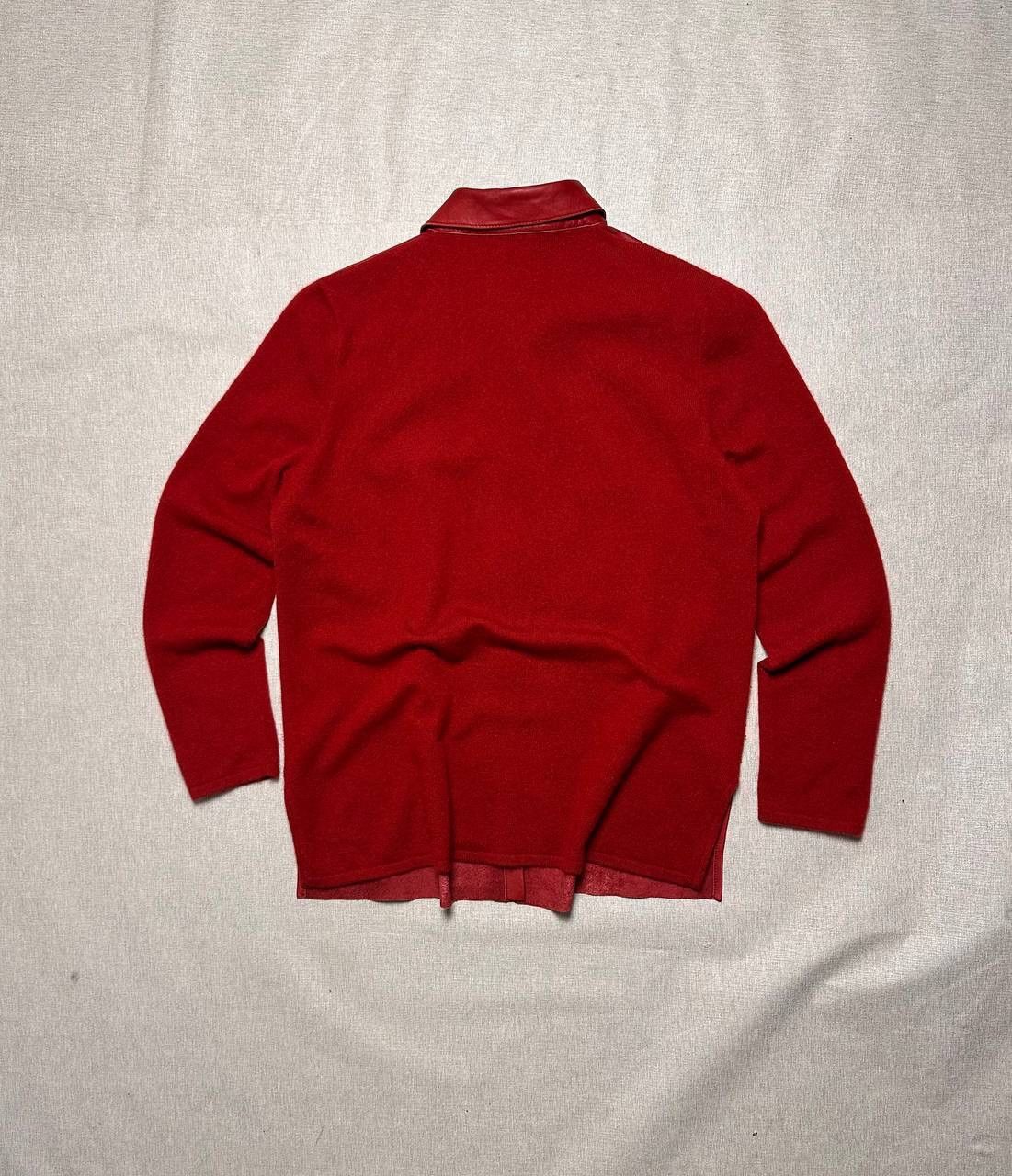 Brunello Cucinelli Brunello Cucinelli Red Leather & Cashmere Overshirt Vintage Size M / US 6-8 / IT 42-44 - 19 Thumbnail
