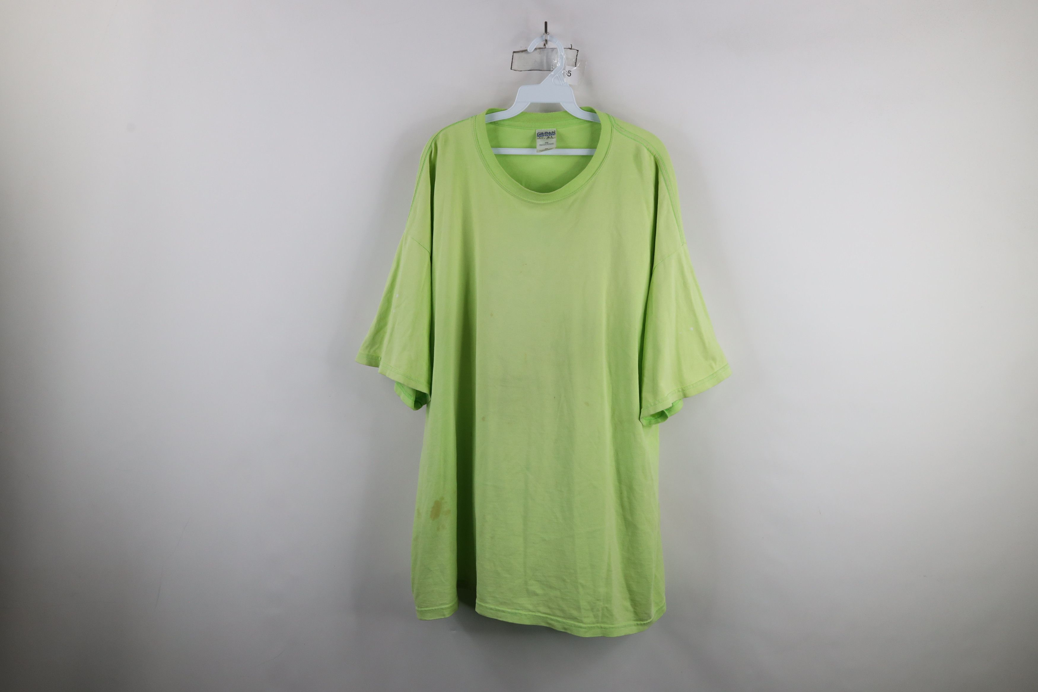 Vintage Vintage 90s Streetwear Heavyweight Blank T-Shirt Lime Green Size US XXL / EU 58 / 5 - 1 Thumbnail