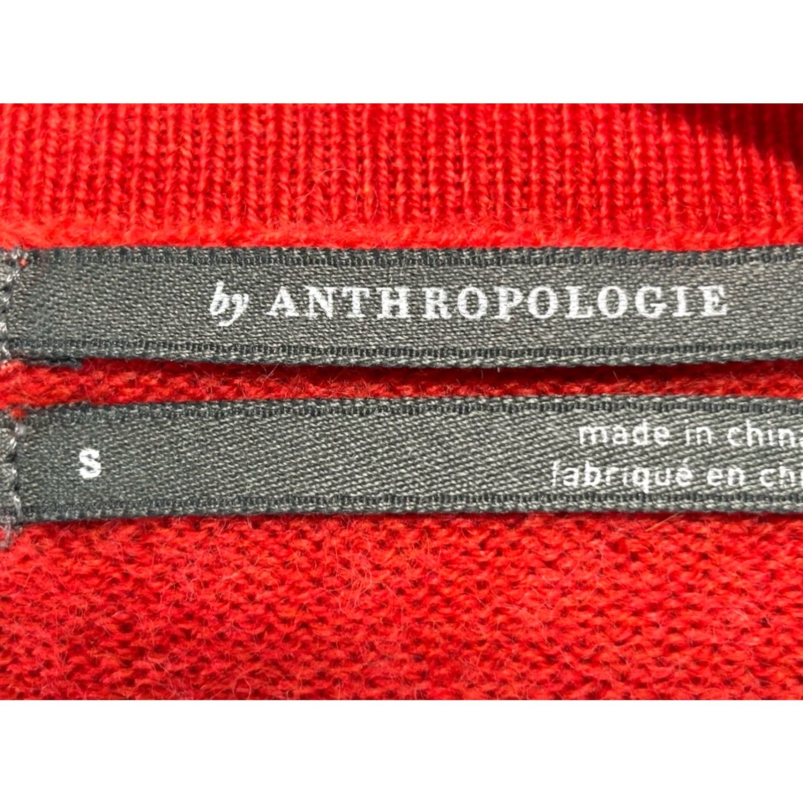 Anthropologie Anthropologie Gale Merino Wool Sweater Womens S Orange Red Stretch Relaxed Fit Size S / US 4 / IT 40 - 6 Thumbnail
