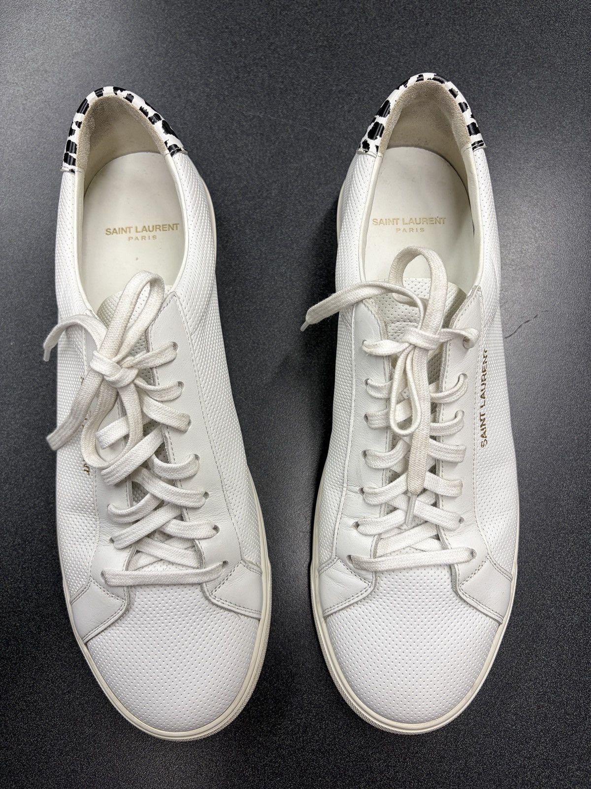 Saint Laurent Paris SAINT LAURENT YSL CLASSIC COURT SL/10 PERFORATED SNEAKERS Size US 11.5 / EU 44-45 - 3 Thumbnail