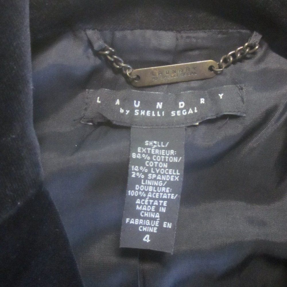 Laundry by Shelli Segal Vintage Laundry by Shelli Segal Womens Black Velvet Blazer Size S / US 4 / IT 40 - 3 Thumbnail