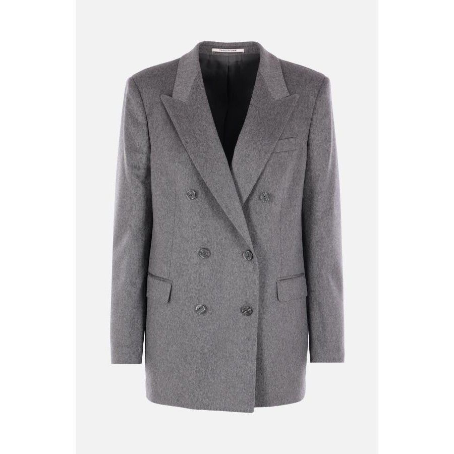 Tagliatore TAGLIATORE Jasmine Gray Cashmere Double-Breasted Jacket New Size L / US 10 / IT 46 - 1 Thumbnail