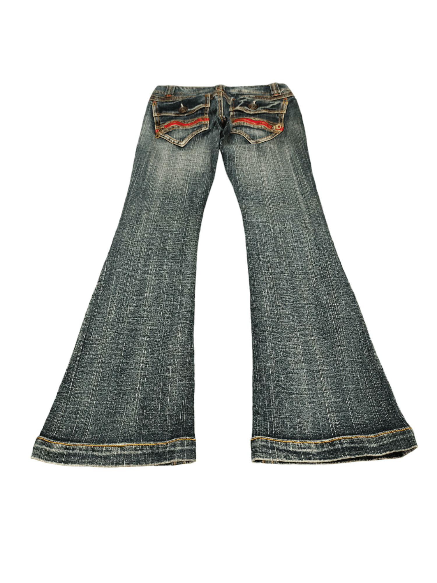 If Six Was Nine Flare Jeans Bcbg Distress Faded Low Rise Boot Cut Y2k Size US 27 - 2 Thumbnail