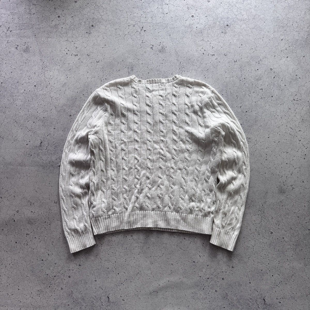 Polo Ralph Lauren Polo Ralph Lauren White Cabble Knit Sweater Casual Vintage Size US L / EU 52-54 / 3 - 5 Thumbnail