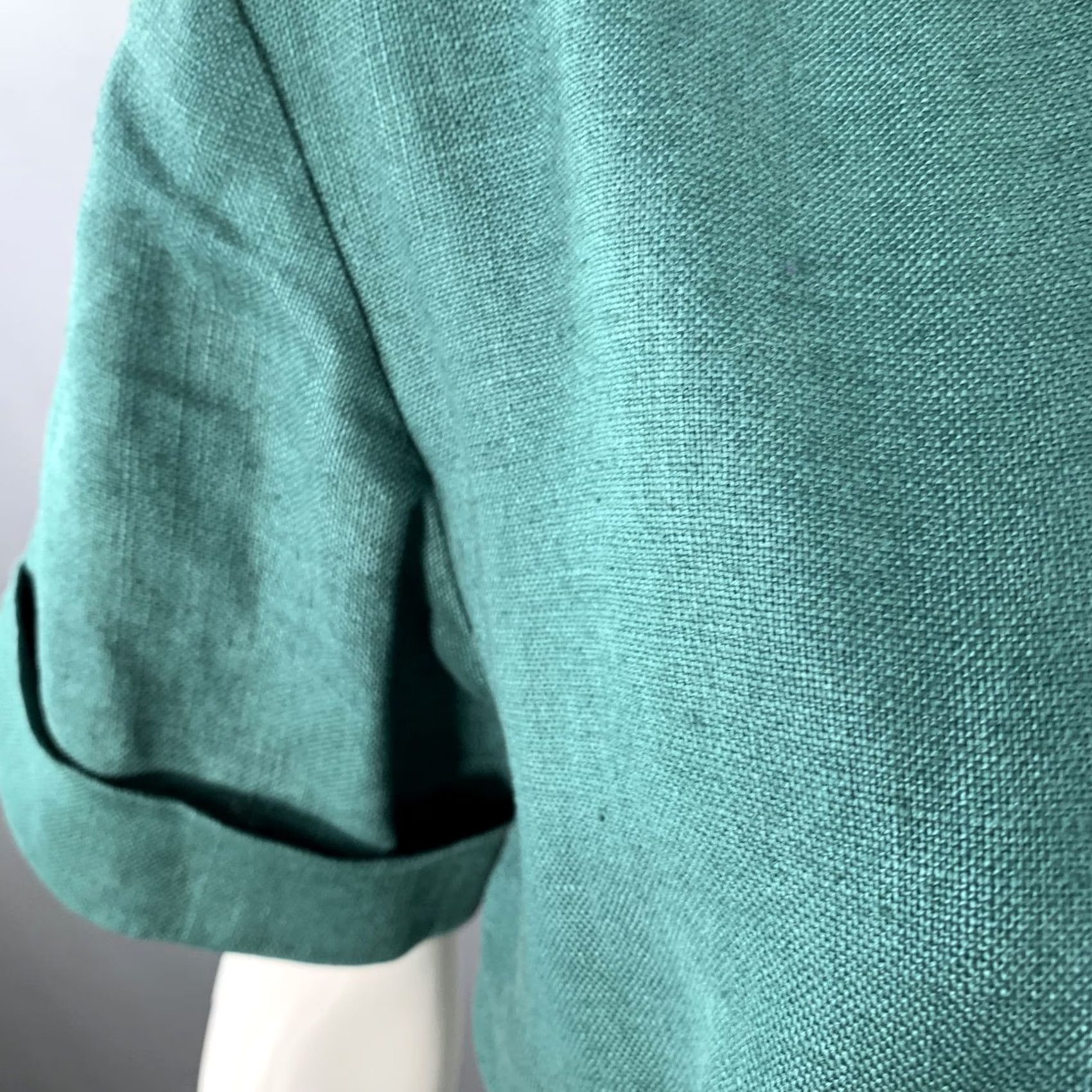 Yves Saint Laurent YVES SAINT LAURENT Vintage Green Linen Shirt Dress 6 Womens Midi Button Up Pleated France Size M / US 6-8 / IT 42-44 - 5 Thumbnail