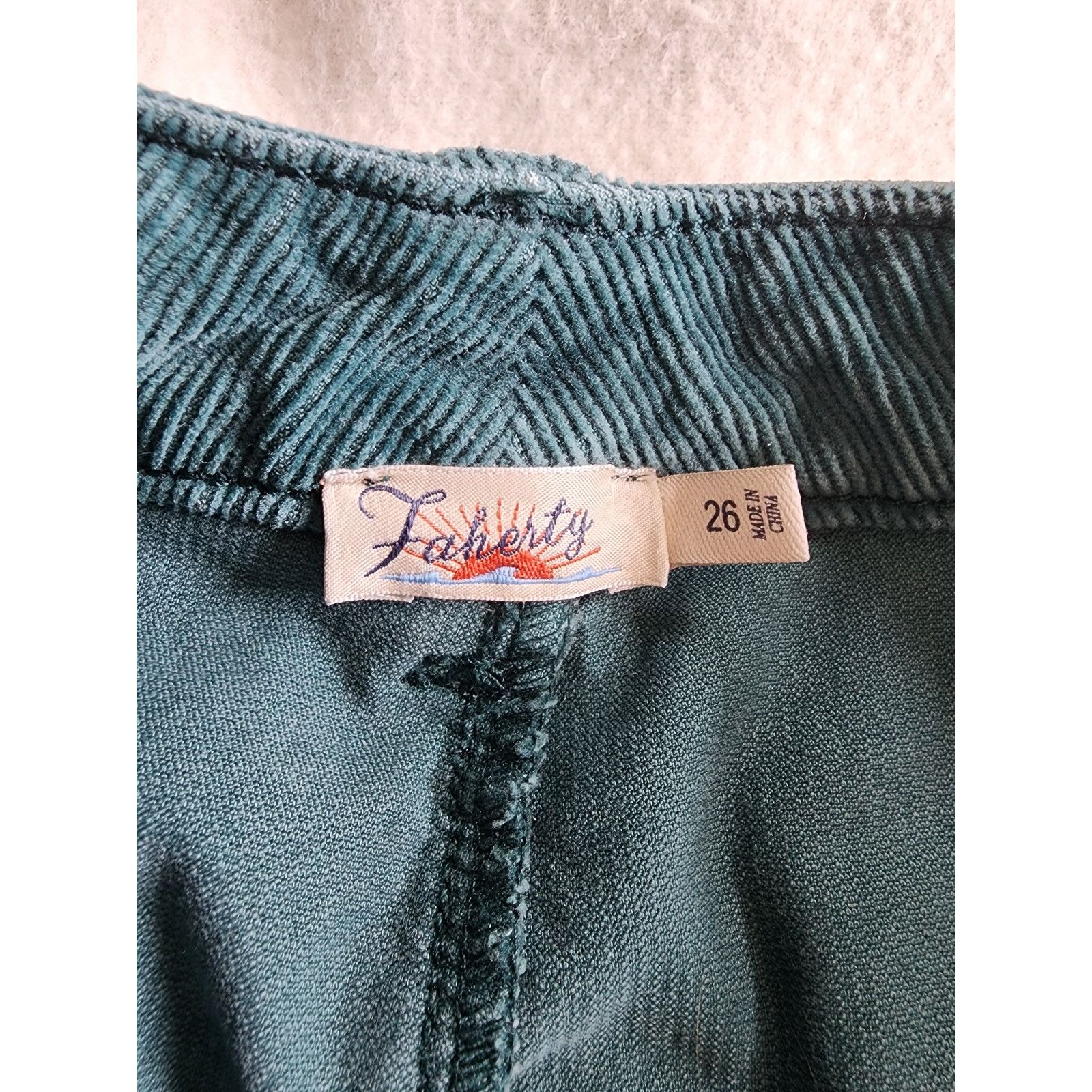 Faherty Faherty Stretch Corduroy Patch Pocket Pants Green 26 Flare Size 26" / US 2 / IT 38 - 3 Thumbnail