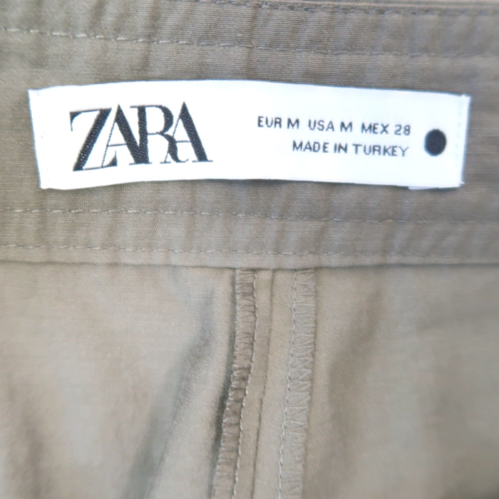 Zara ZARA Olive Green High Rise Wide Leg Nylon Pants M Women Casual Solid 30in Waist Wide-Leg Size 32" / US 10 / IT 46 - 4 Thumbnail