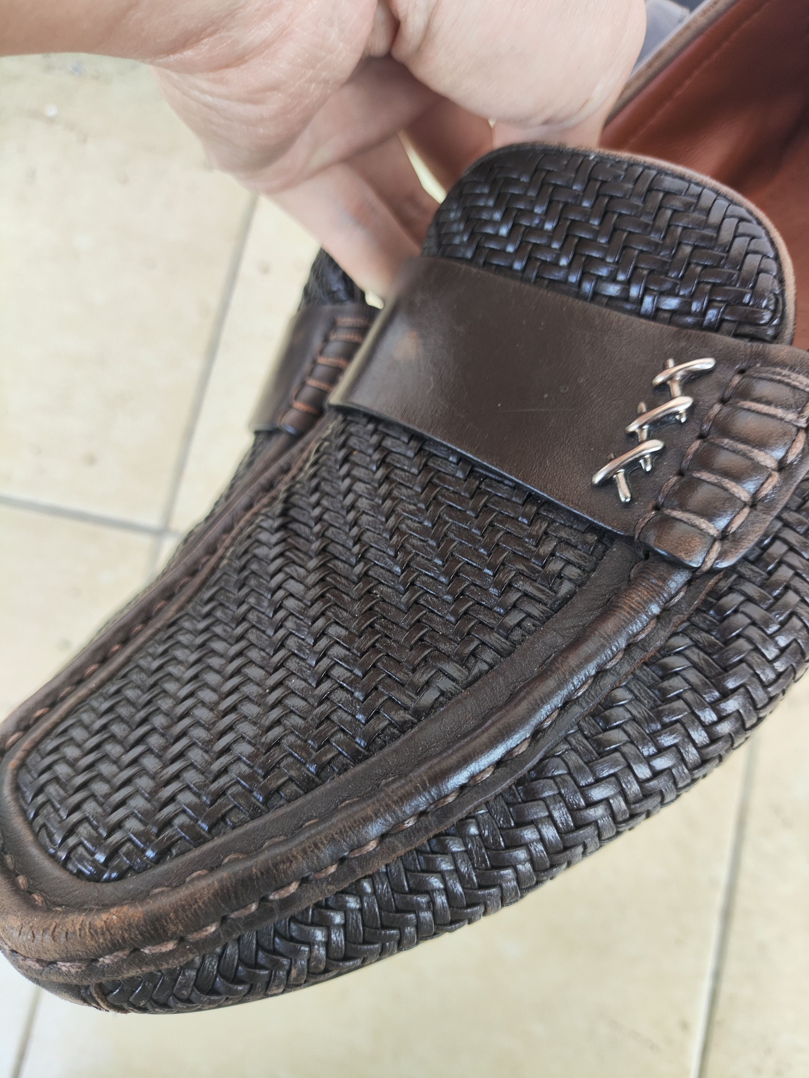 Ermenegildo Zegna Couture XXX Pelle tessuta woven leather loafers Size US 7.5 / EU 40-41 - 3 Thumbnail