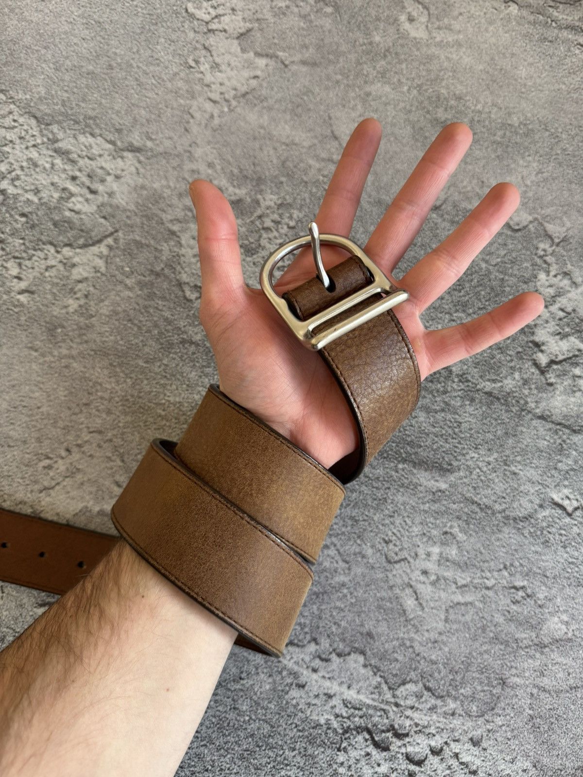 Polo Ralph Lauren × Vintage Polo Ralph Lauren brown leather belt biker cowboy casual Size ONE SIZE - 2 Thumbnail