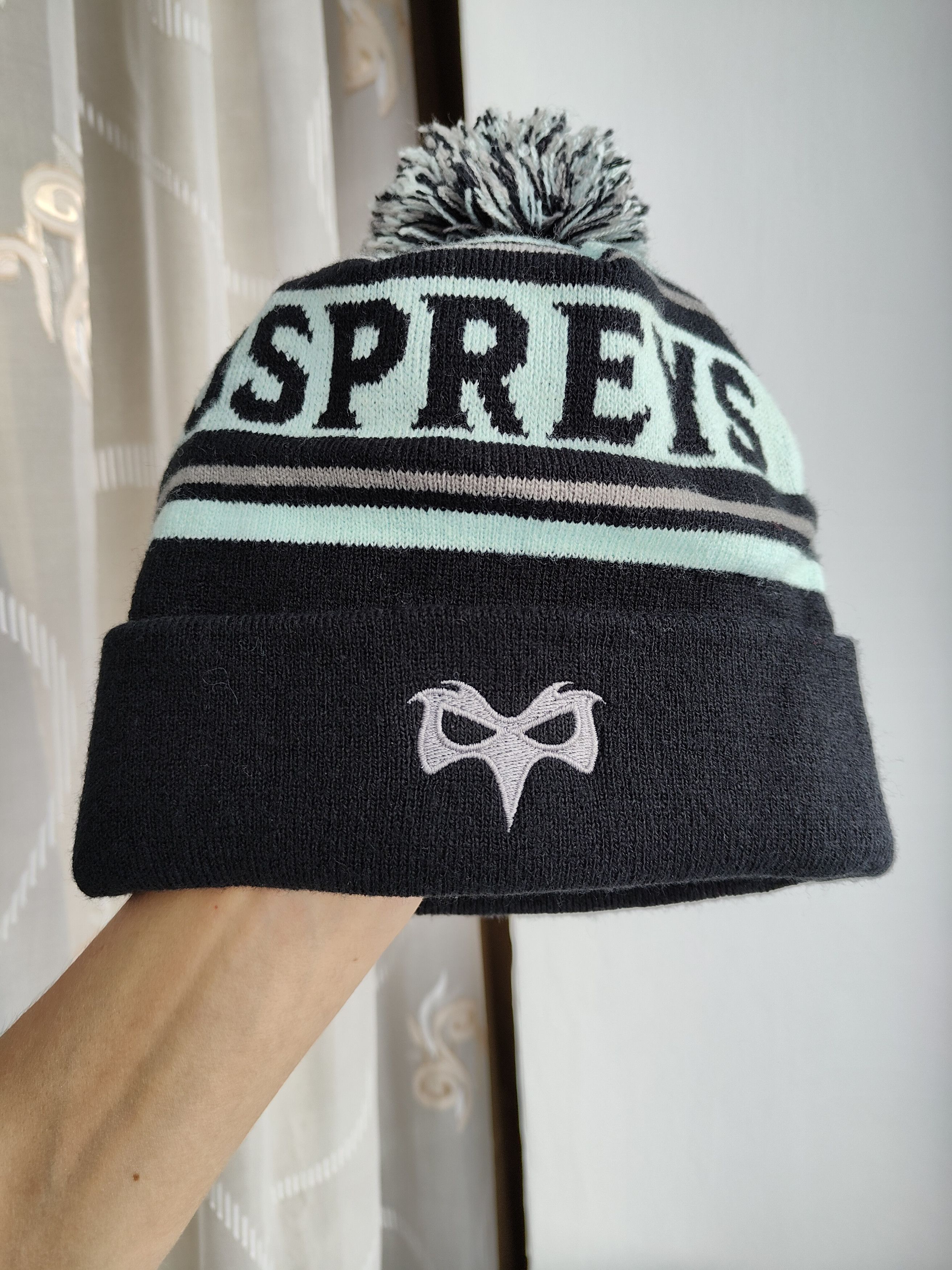Canterbury of New Zealand Canterbury Ospreys Rugby Beanie Hat Pom Cuff Blokecore Cap Size ONE SIZE - 1 Thumbnail