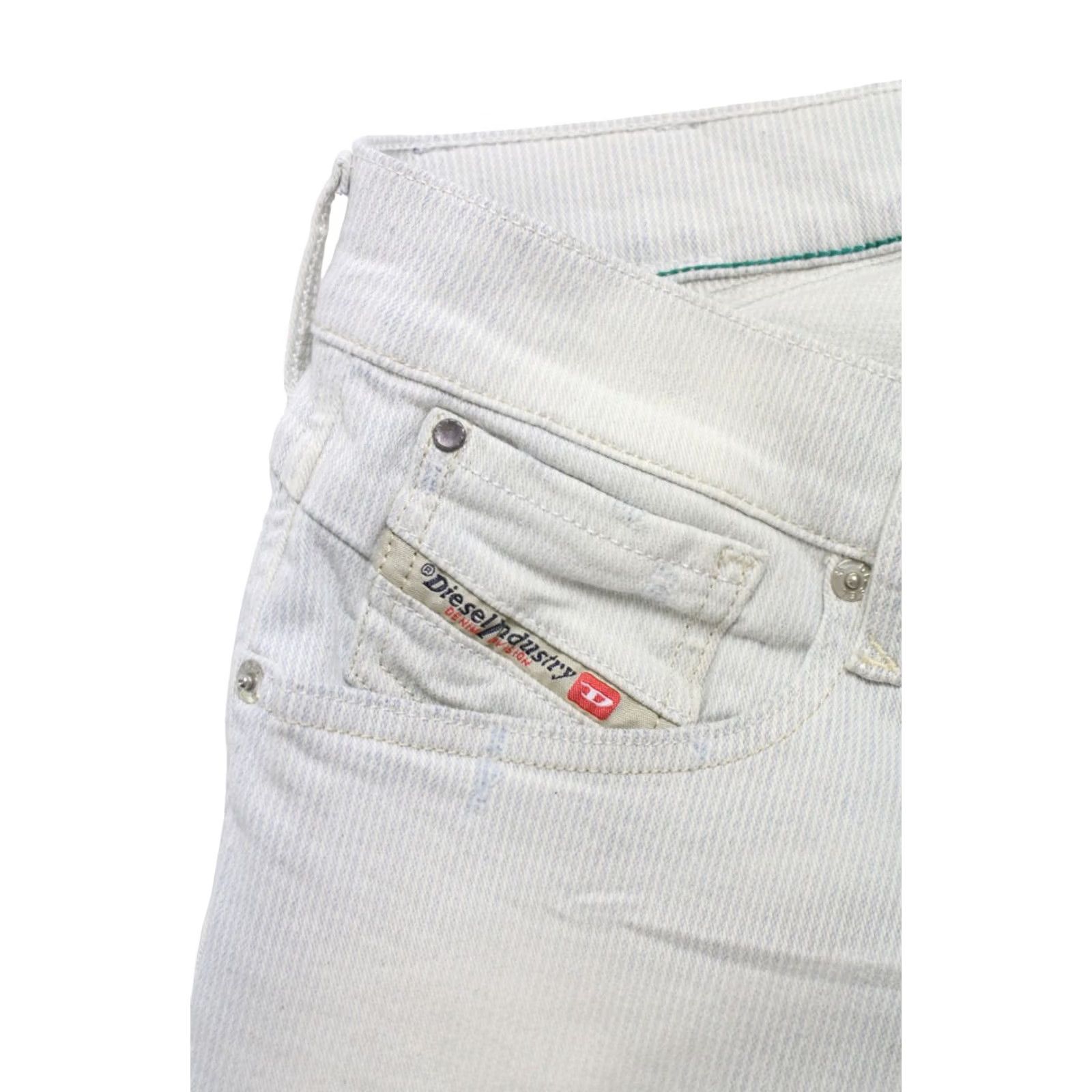 Diesel DIESEL Getlegg 0809S Jeans Women's W29/L32 Slim Fit Pinstriped Distressed Zip Jeans Size 29" - 6 Thumbnail