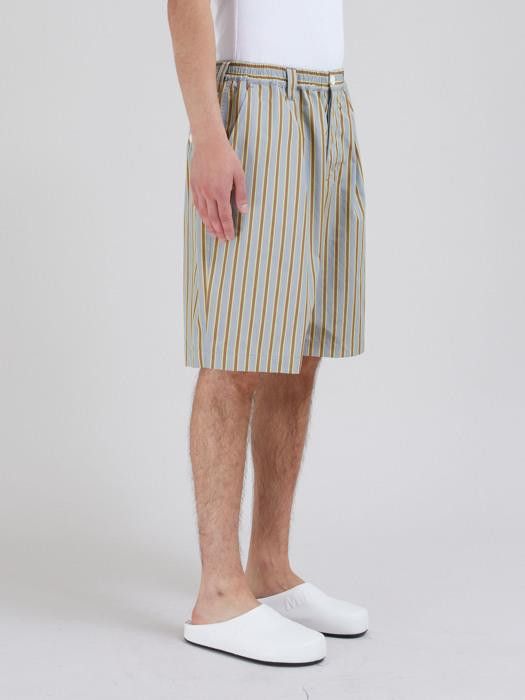 Marni o1w1db11125 Striped Cotton Poplin Shorts in Grey Size US 30 / EU 46 - 2 Thumbnail
