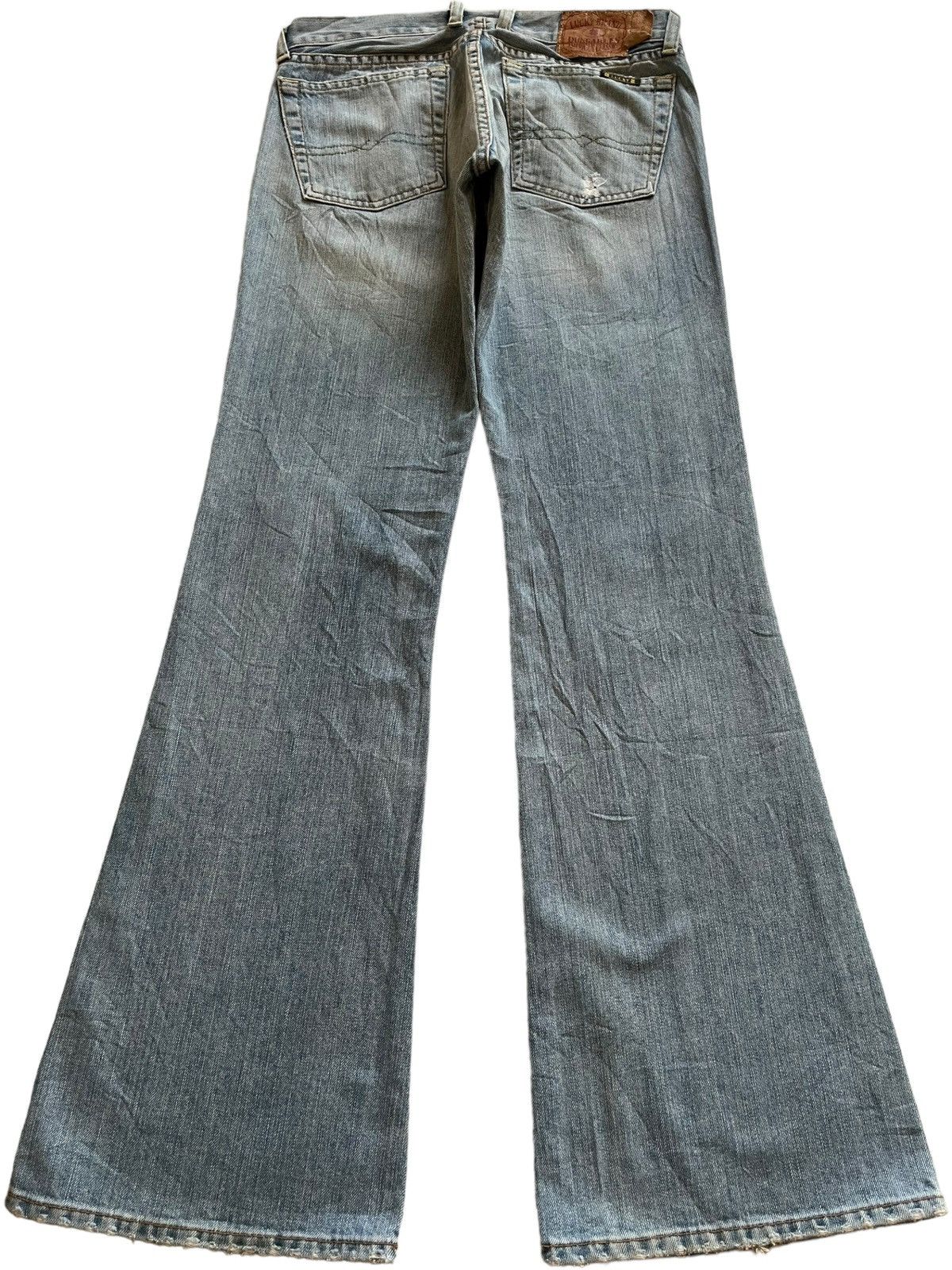 Japanese Brand SALES🔥Vintage Japanese Brand Blue Wash Distress Flare Jeans Size 29" - 2 Thumbnail