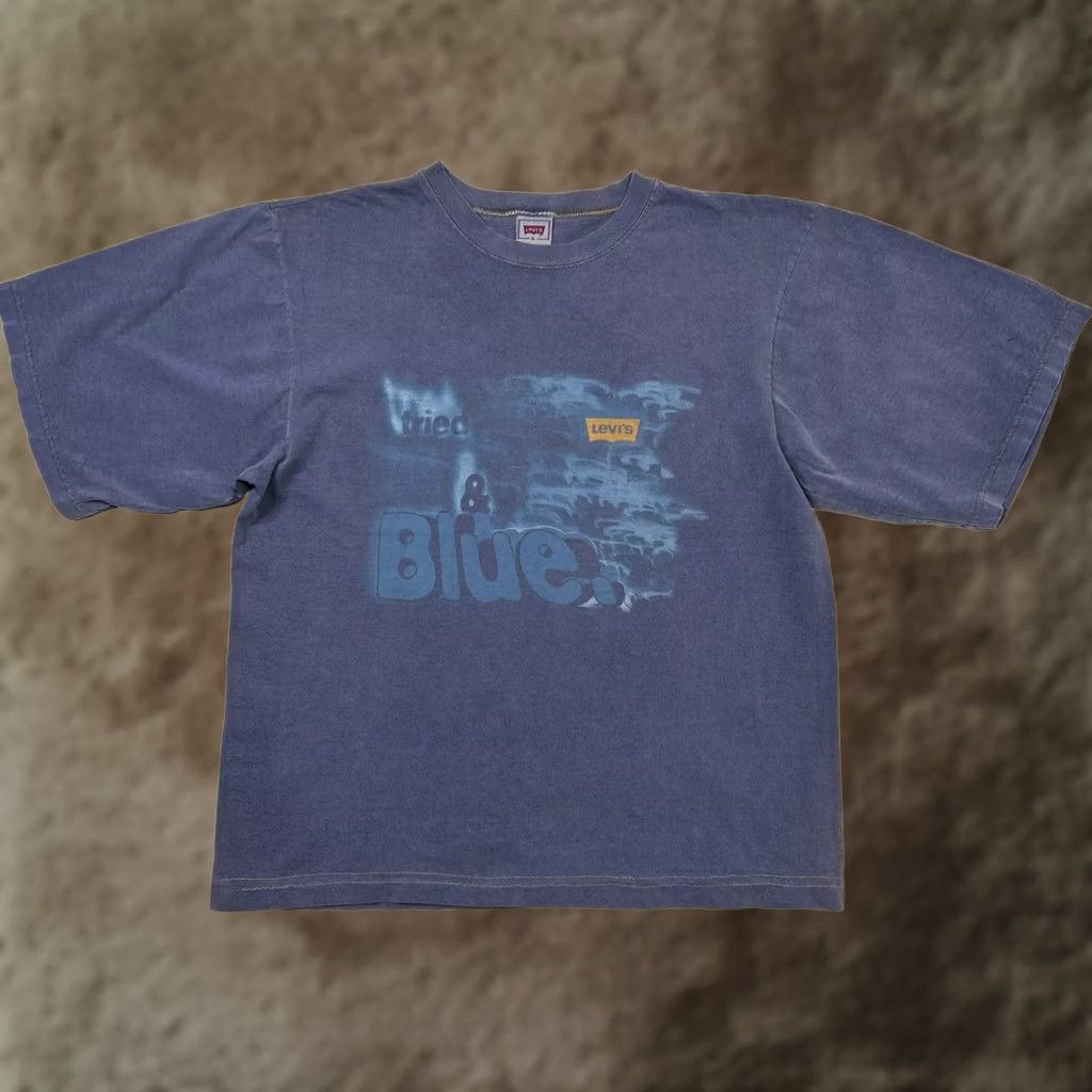 Levi's VINTAGE Levi's Relaxed Fit T-Shirt Logo Tee Blue Crew Neck Short Sleeve L Mens Regular? Size US L / EU 52-54 / 3 - 1 Thumbnail