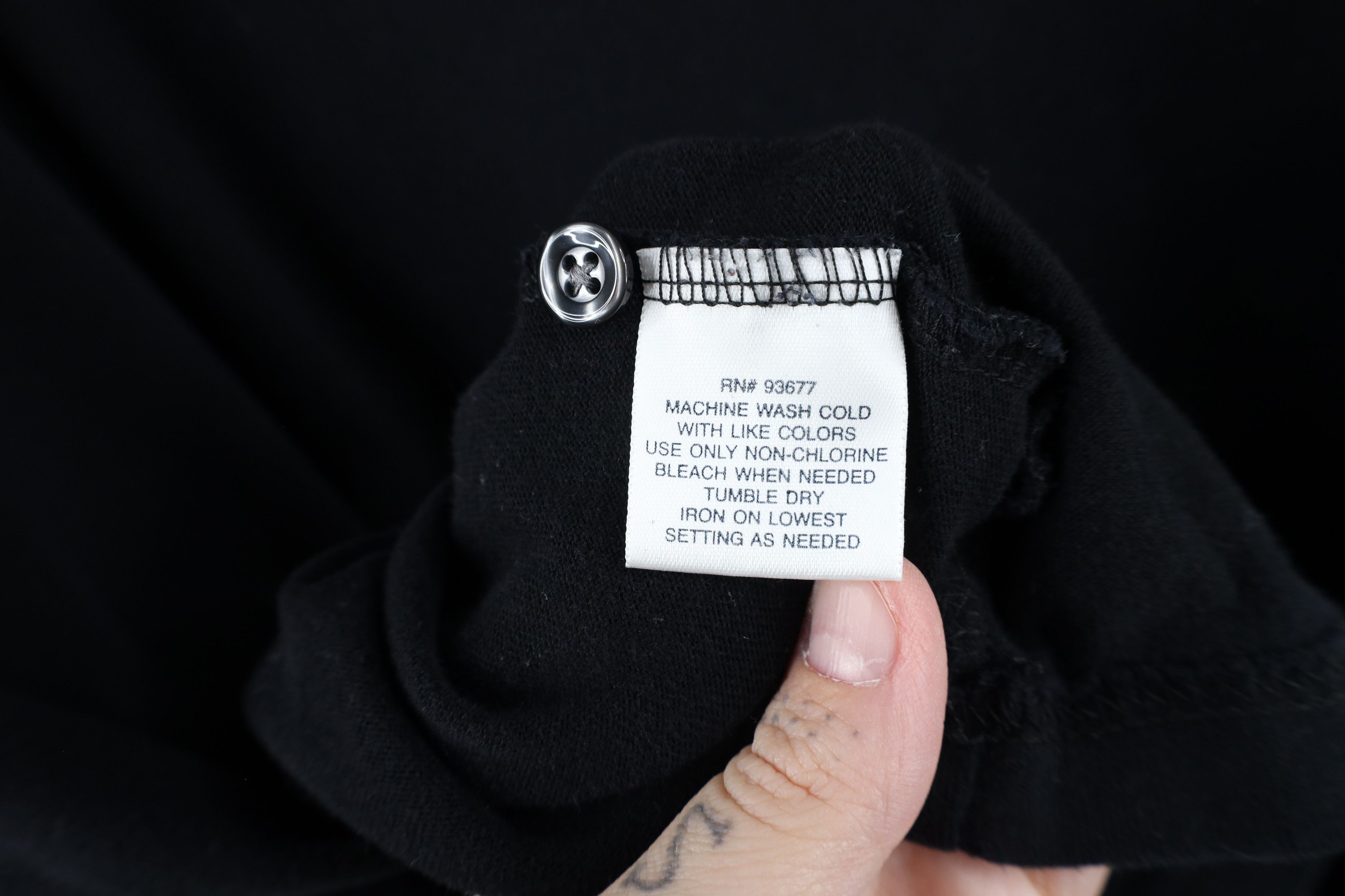 Vintage Vintage 90s Streetwear Blank Long Sleeve Polo Shirt Black Size US L / EU 52-54 / 3 - 9 Thumbnail