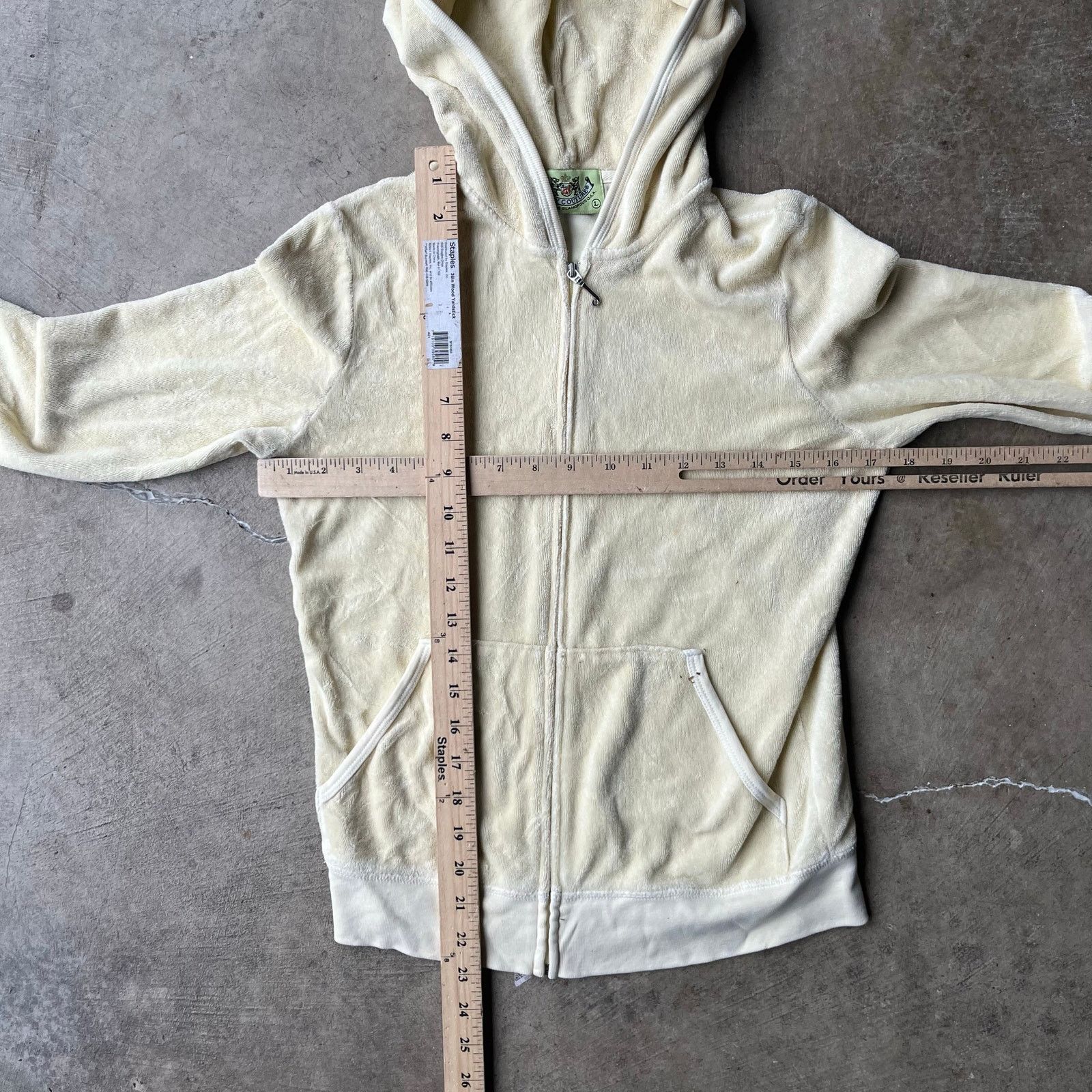Vintage VINTAGE JUICY COUTURE VELOUR HOODIE ZIP WOMENS L YELLOW Size L / US 10 / IT 46 - 5 Thumbnail