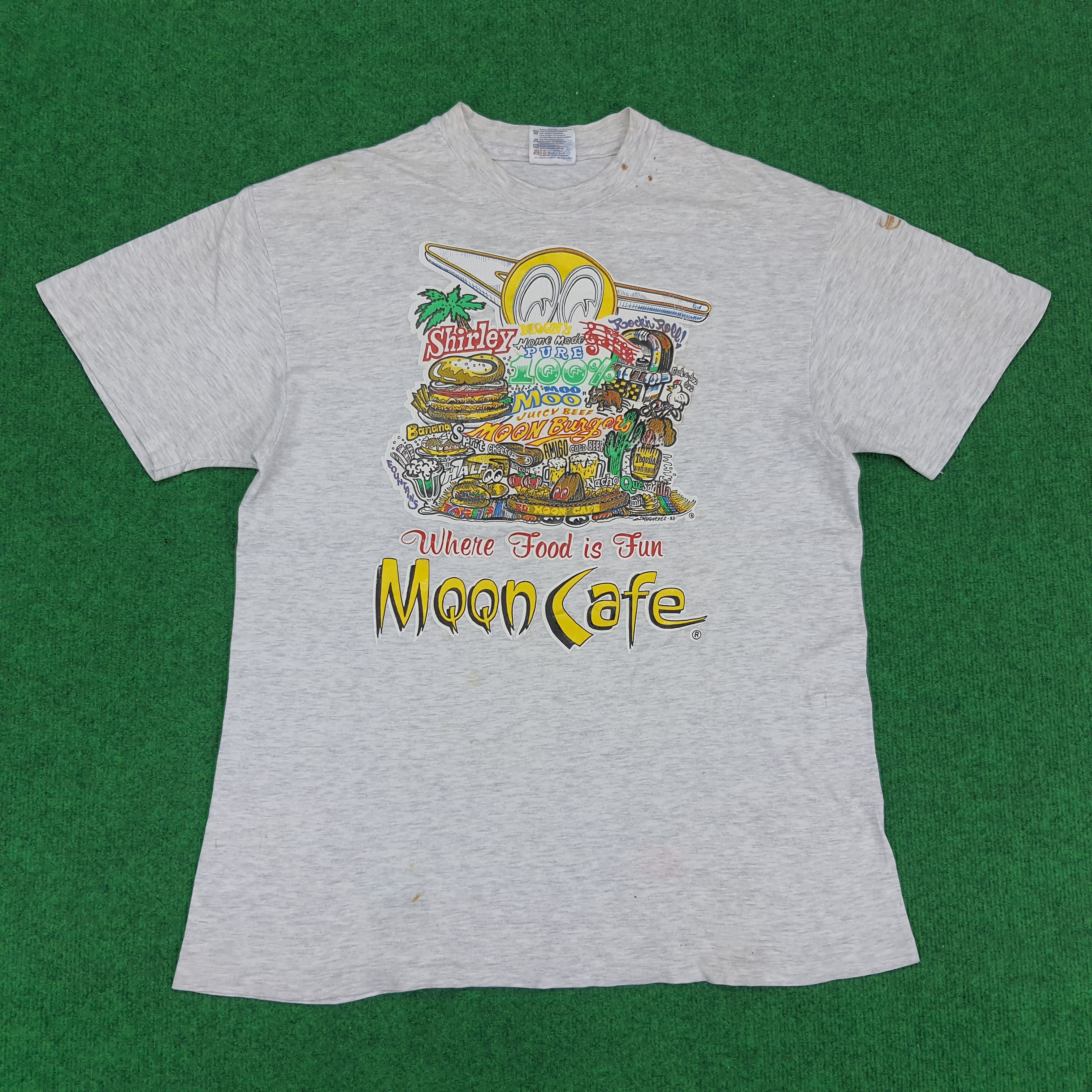 Vintage Vintage Mooneyes 90s Moon Cafe T-shirt Size US M / EU 48-50 / 2 - 1 Thumbnail