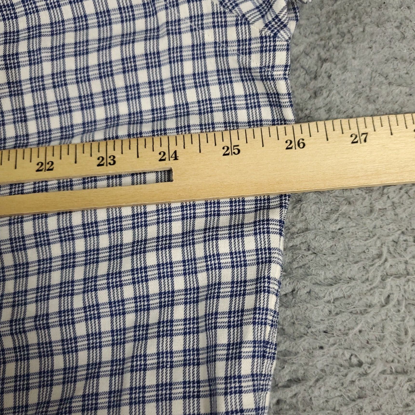 Ralph Lauren Ralph Lauren Dress Shirt Mens 16 Blue Plaid Button Up Long Sleeve Cotton Size 42R - 6 Thumbnail