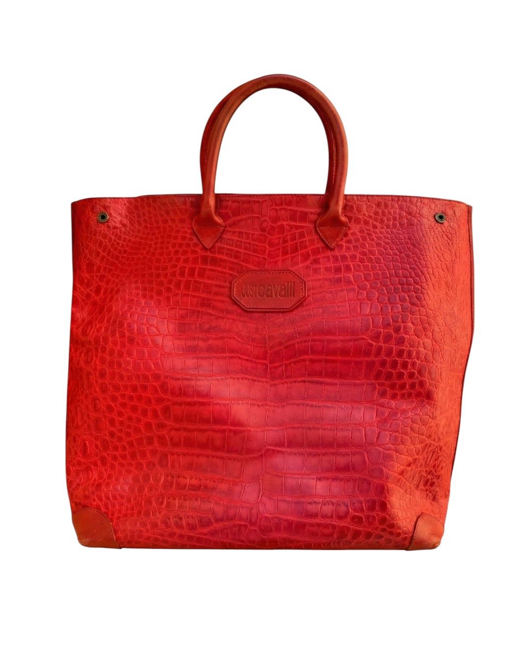 Roberto Cavalli EMBOSSED CROCODILE LEATHER HAND BAG Size ONE SIZE - 1 Thumbnail