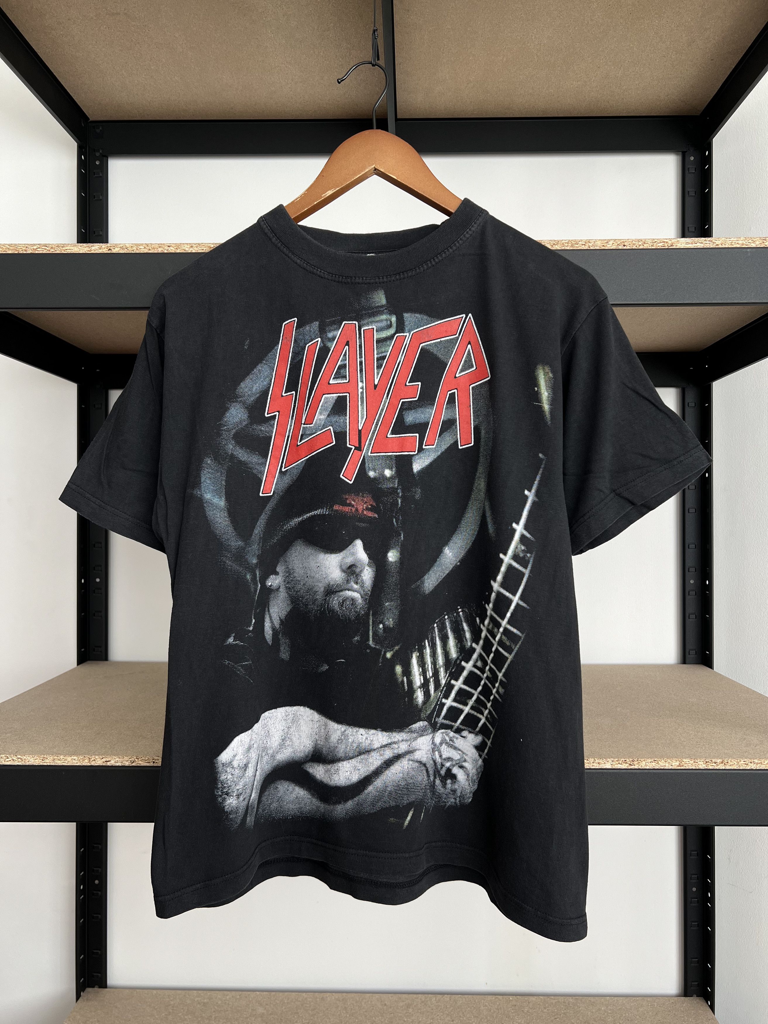 Vintage 2005 Slayer Serial Killer Thrash Metal Black T-shirt, image size:2625x3500