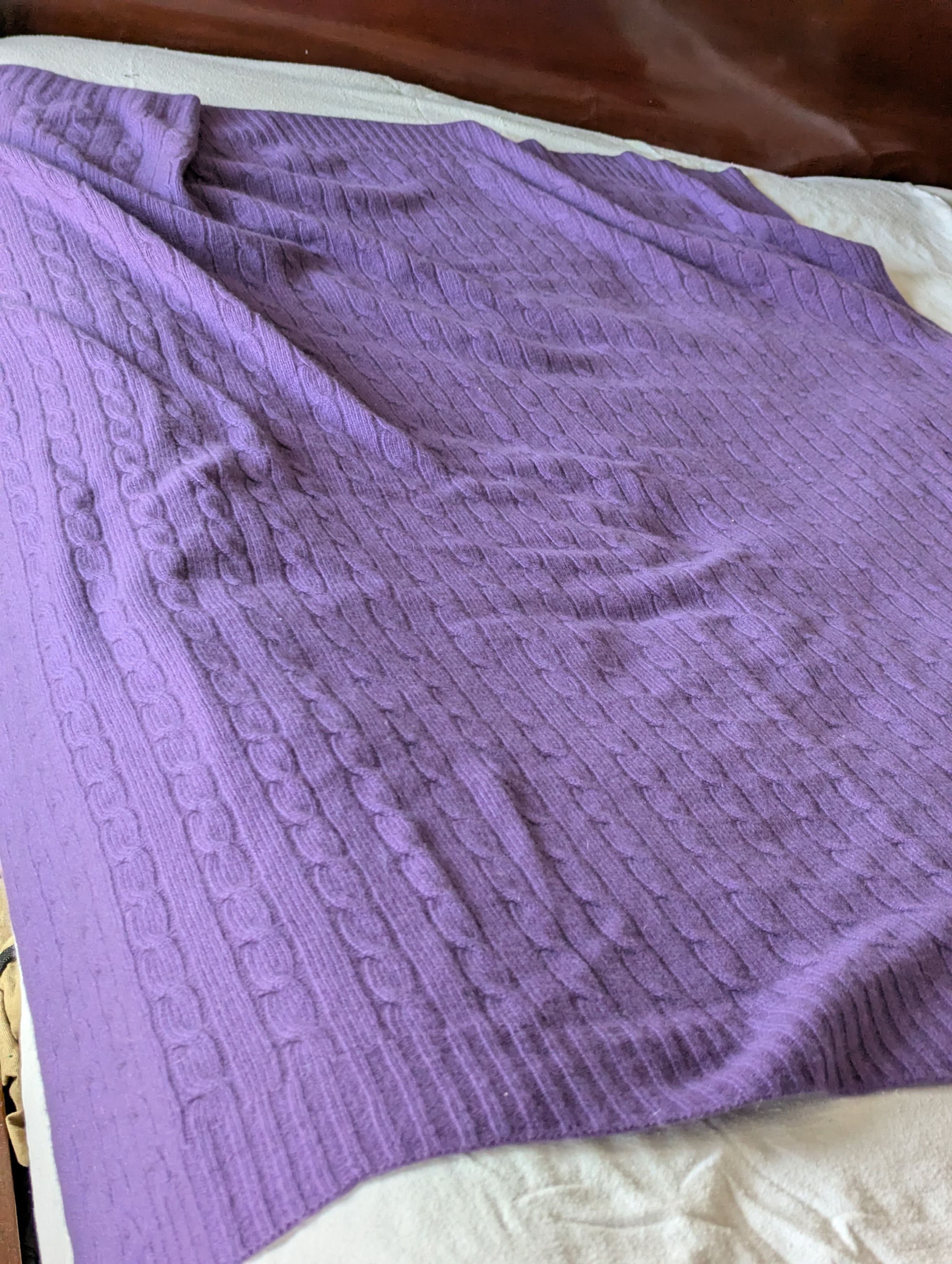 Ralph Lauren The Iconic Cable Cashmere Throw Blanket Size ONE SIZE - 3 Thumbnail