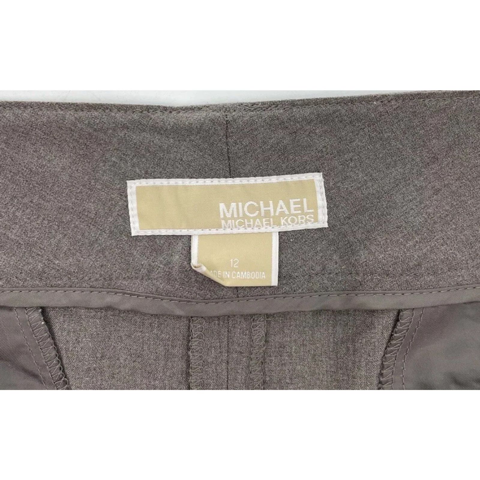 Michael Kors MICHAEL KORS Dress Pants Brown Wide-Leg Pockets 32 Inseam 12 Hemmed Womens Regular XS-XL? No, Size 12 Size 34" / US 12 / IT 48 - 6 Thumbnail