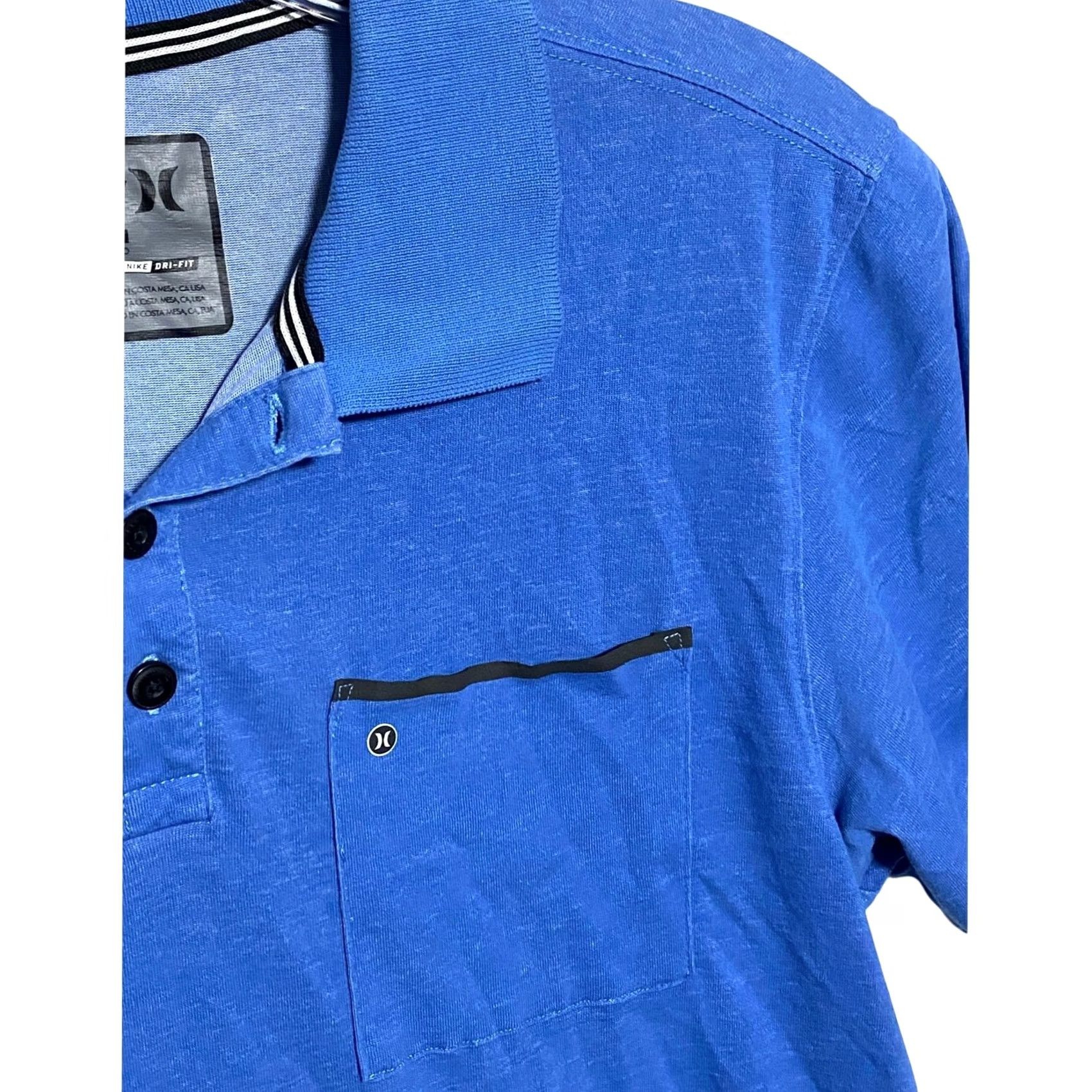 Hurley Hurley Nike Dri-Fit Blue Polo Shirt Men S Pocket Short Sleeve Casual Athletic Preppy Athleisure Size US S / EU 44-46 / 1 - 3 Thumbnail