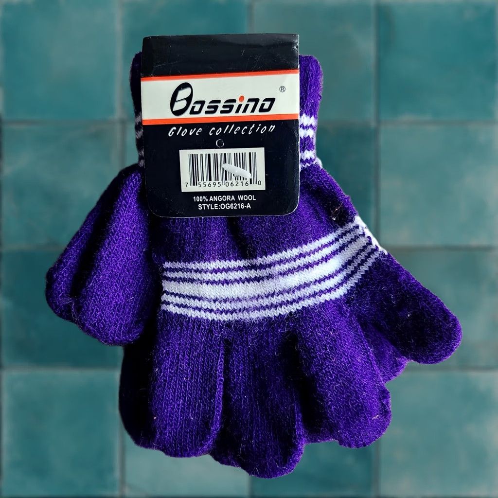 Vintage Bossino Glove Collection Women's Purple Wool Gloves S Purple Wool Gloves Travel Casual Holiday 90s? Size ONE SIZE - 1 Thumbnail