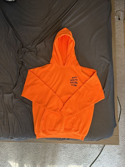 Anti social discount club orange hoodie