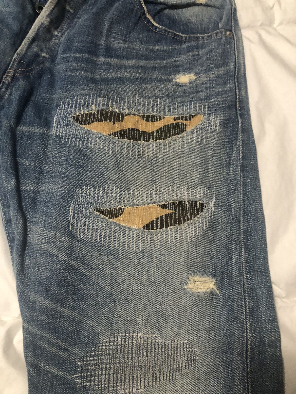 Bape Super rare nigo bape yellow camo patch work jeans Size US 34 / EU 50 - 3 Thumbnail