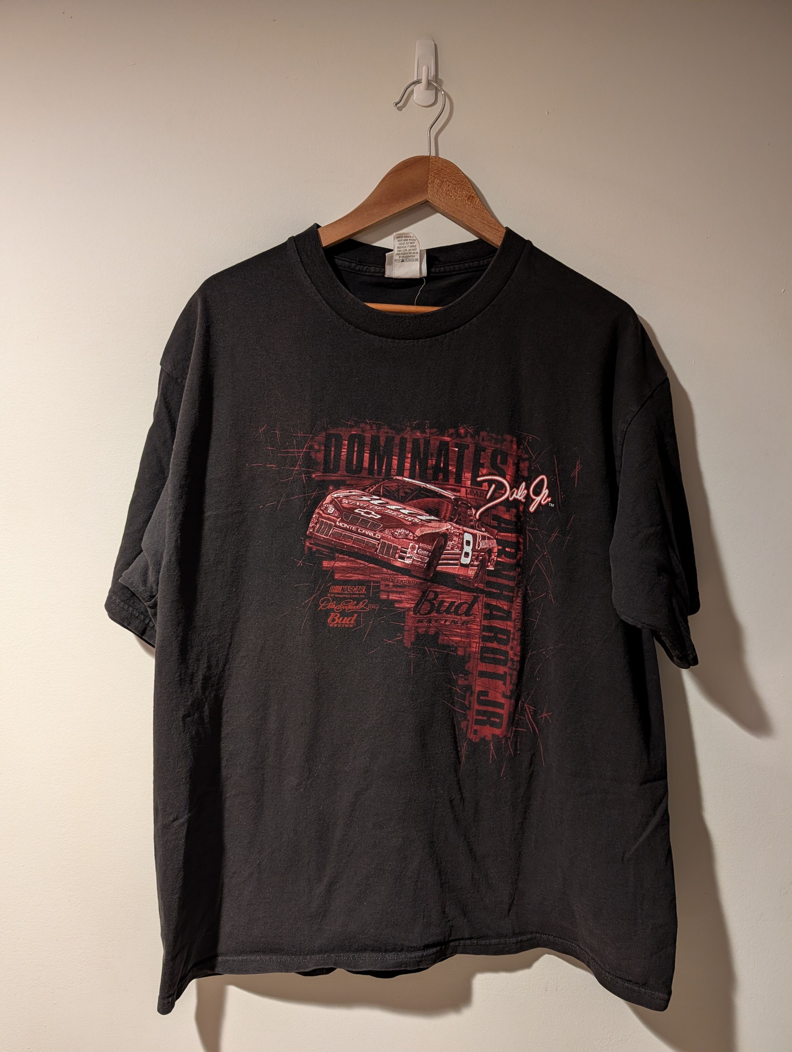 NASCAR Vintage 90s Dale Jr Nascar Racing Speedway Dominates T-Shirt Size US XL / EU 56 / 4 - 1 Thumbnail