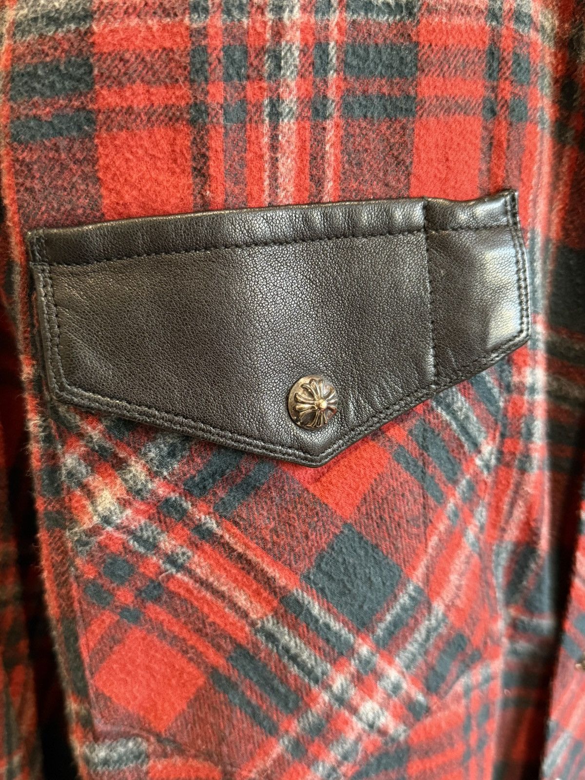Chrome Hearts Leather fleur flannel with cross patch Size US M / EU 48-50 / 2 - 8 Thumbnail