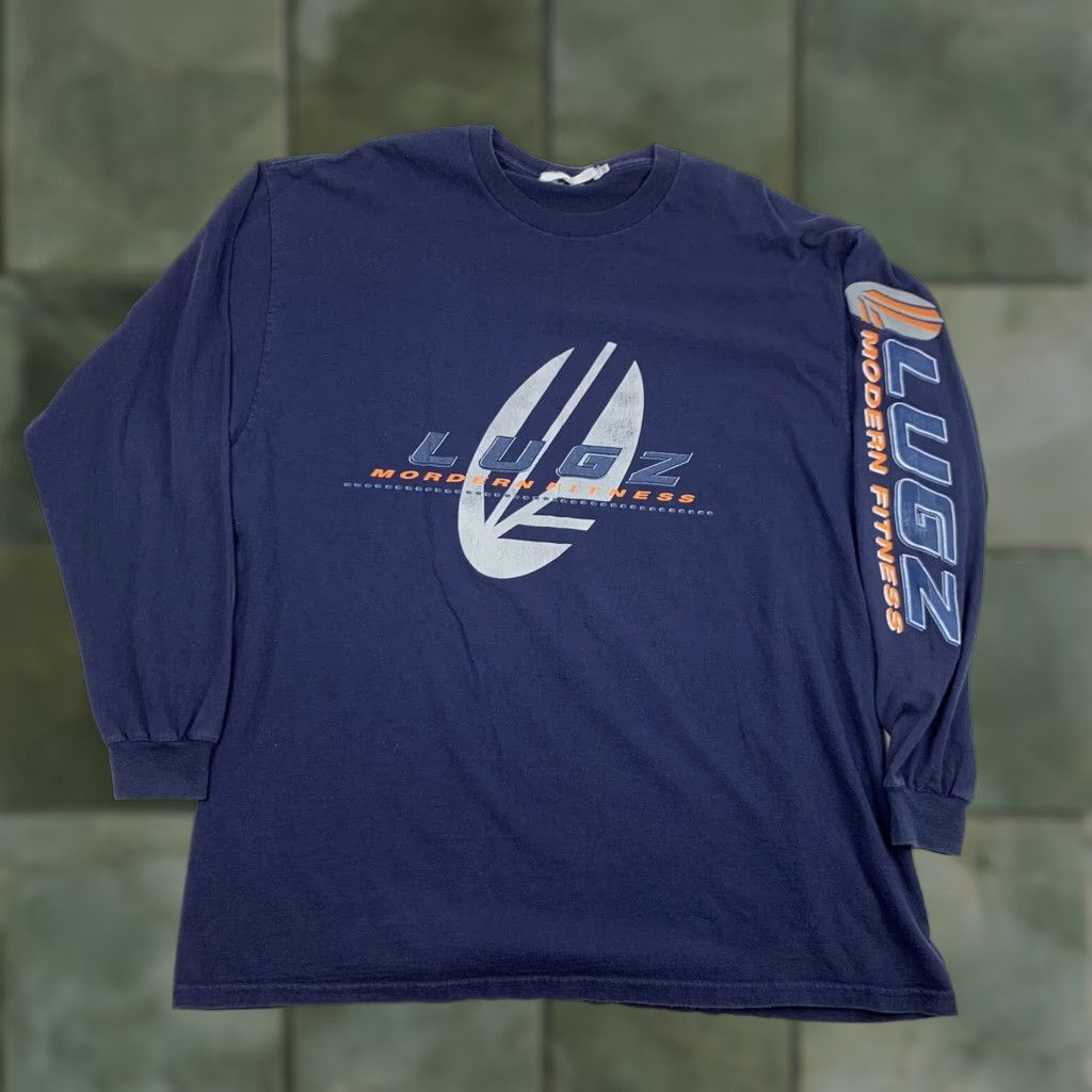 Lugz VINTAGE Lugz Shirt Adult 2XL Navy Blue 90s Y2K Streetwear Mens Long Sleeve Crew Neck Size US XXL / EU 58 / 5 - 1 Thumbnail