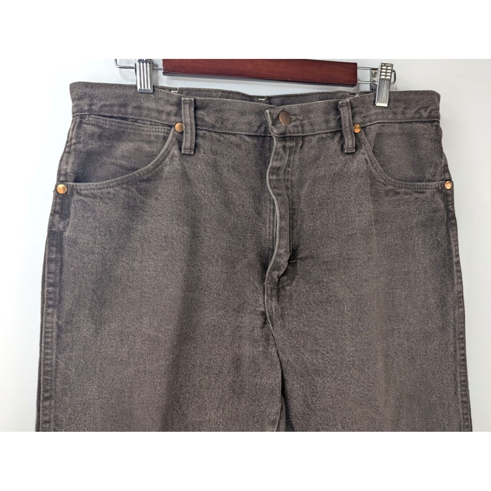 Wrangler VINTAGE Wrangler Cowboy Cut Brown Denim Jeans 35x32 Western Rodeo Made in USA 13MWZKL Cowboy Cut Men Jeans Brown 35x32 Denim USA Cowboy Size US 35 - 4 Thumbnail