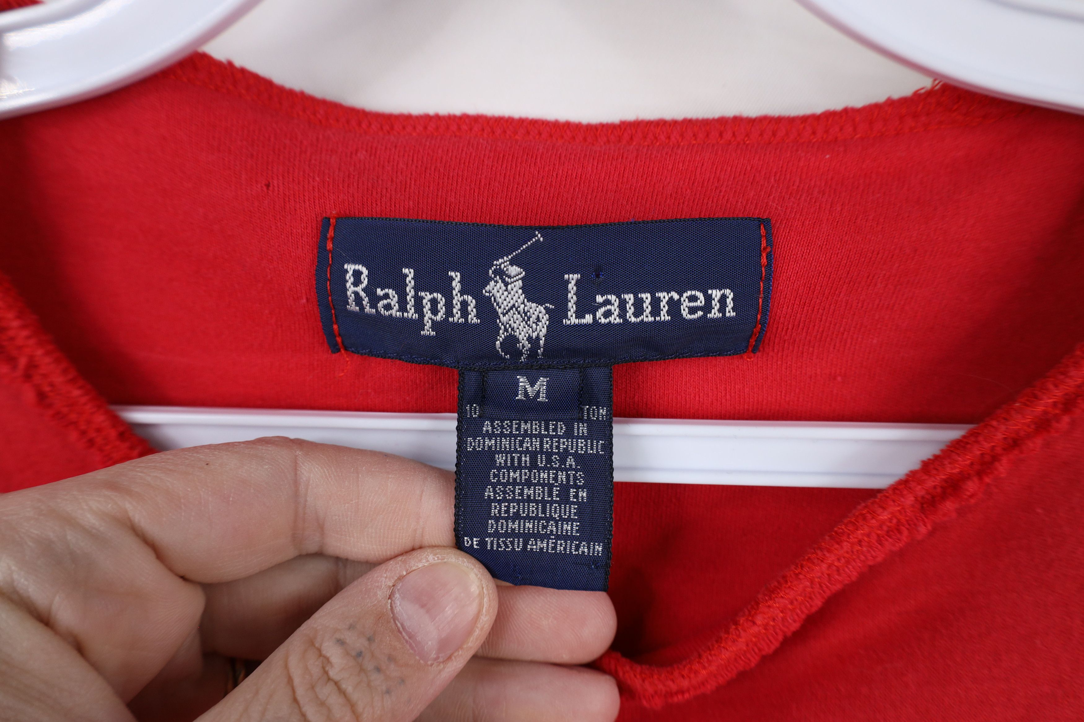 Ralph Lauren × Vintage Vintage 90s Ralph Lauren Raw Hem Collar Long Sleeve T-Shirt Size US M / EU 48-50 / 2 - 5 Thumbnail