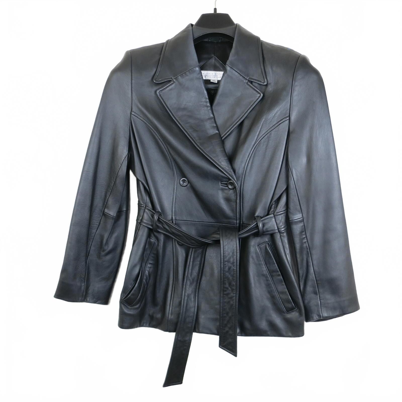 Other Valerie Stevens Black Lambskin Jacket with Belt Women's M Size M / US 6-8 / IT 42-44 - 1 Thumbnail