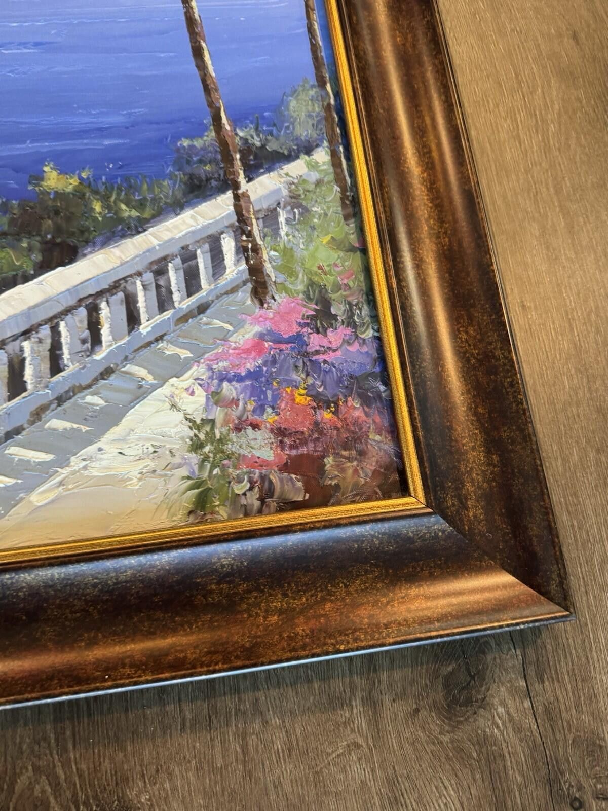 Other Original Signed Oil Painting Mediterranean Coastal Village S Size ONE SIZE - 8 Thumbnail