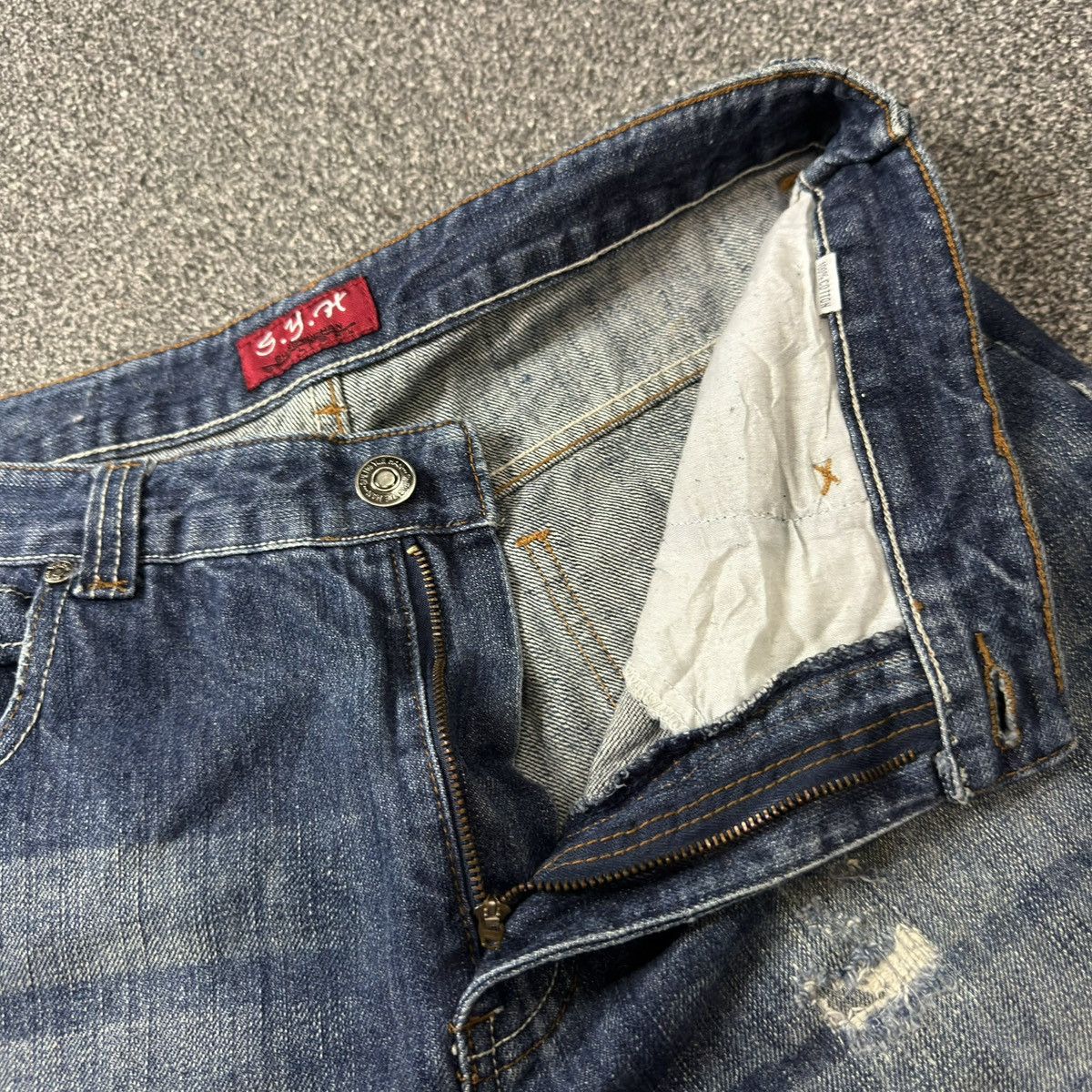 Who Decides War 🔥🇯🇵 Japanese Baggy Flared SYH Streetwear Wide Leg Denim Size US 35 - 11 Thumbnail