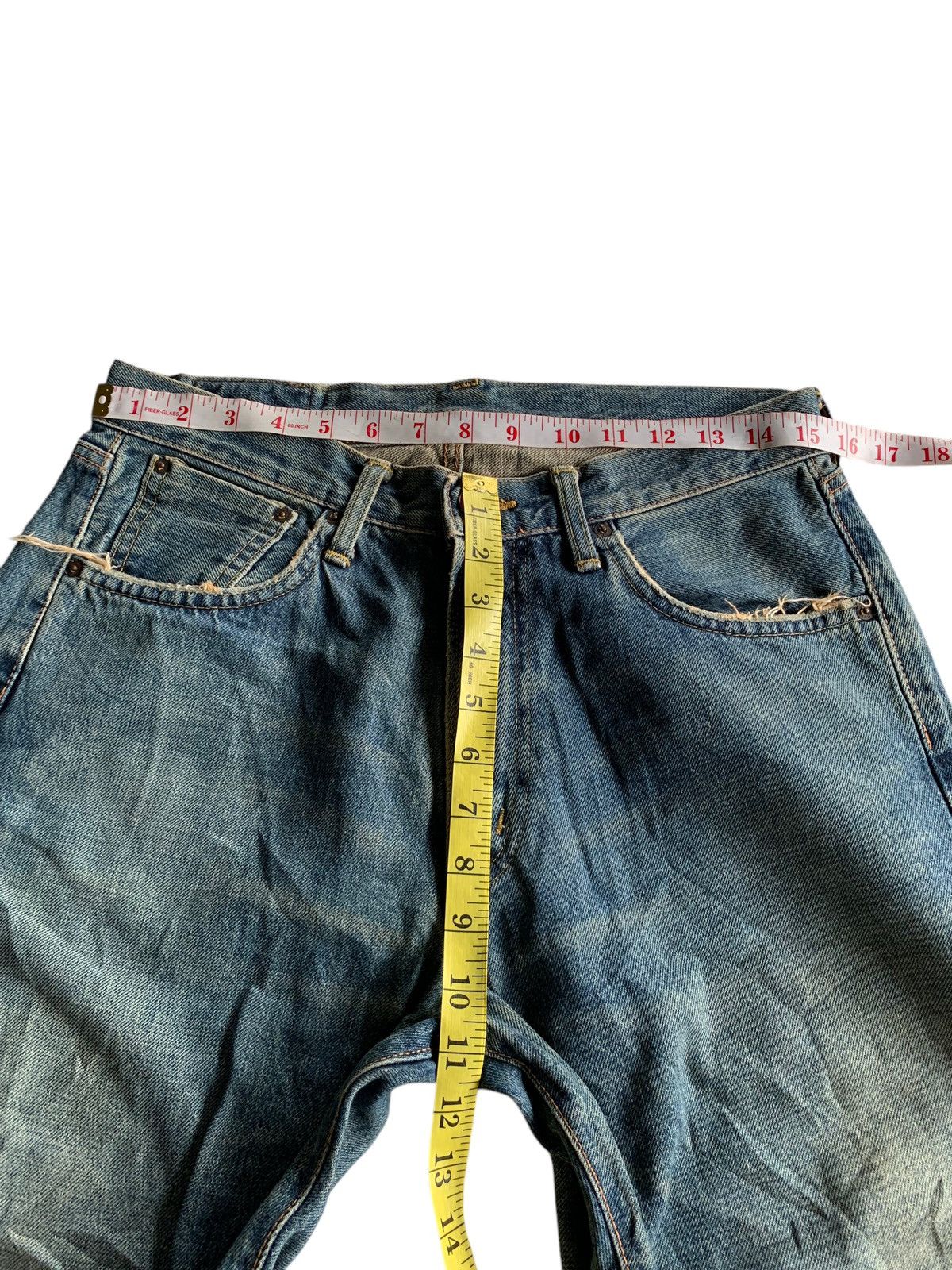 Edwin × If Six Was Nine × Kapital VINTAGE EDWIN 505X SELVEDGE BAGGY RUSTY DISTRESSED DENIM Size US 31 - 19 Thumbnail