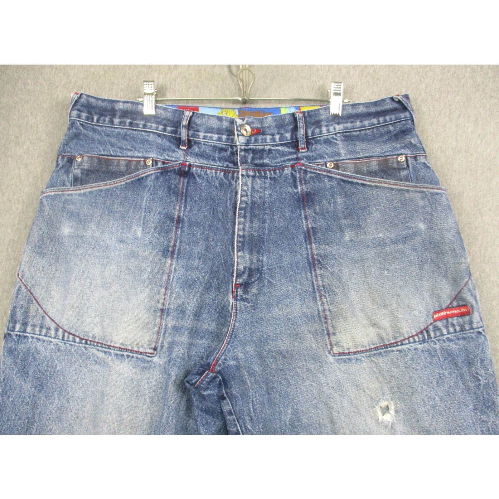 Fubu VINTAGE FUBU Platinum Fat Albert Jeans Mens 42x34 Baggy Denim Y2K 2000s Size US 42 / EU 58 - 3 Thumbnail