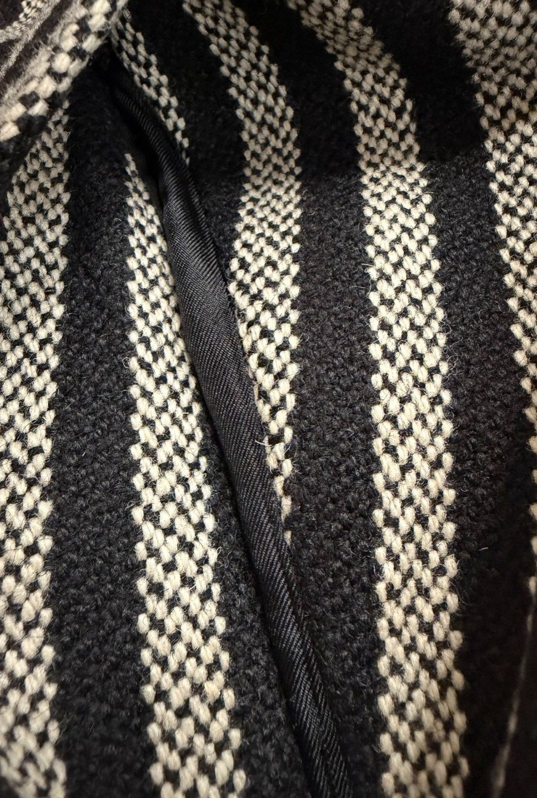 Saint Laurent Paris Saint Laurent 14AW Runway Black & White Striped Coat Sz.48 Size US M / EU 48-50 / 2 - 4 Thumbnail