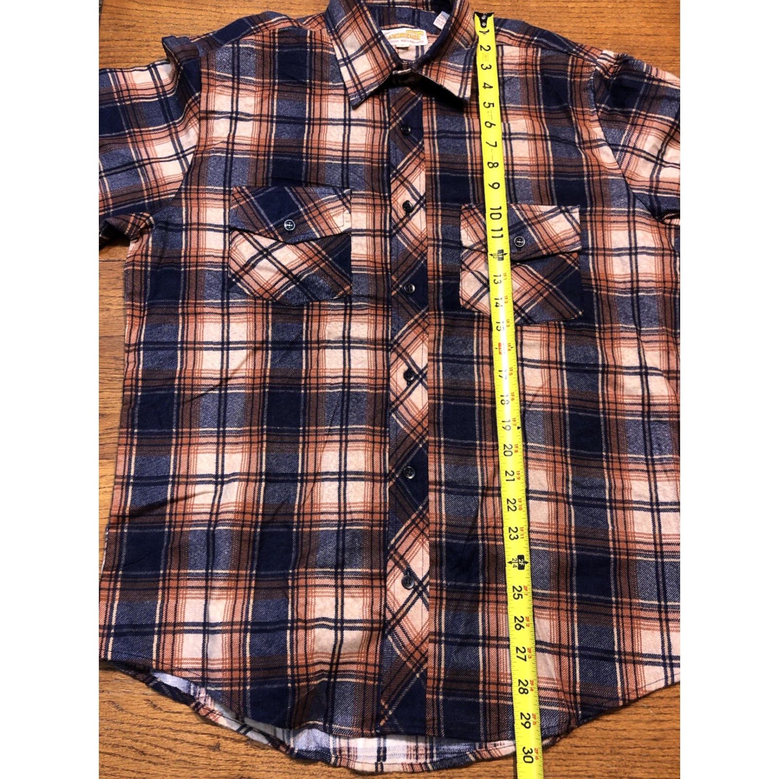 Vintage VINTAGE Sandherst Flannel Shirt Men Large Blue Brown Plaid Button Pocket Western Shirt Size US L / EU 52-54 / 3 - 5 Thumbnail