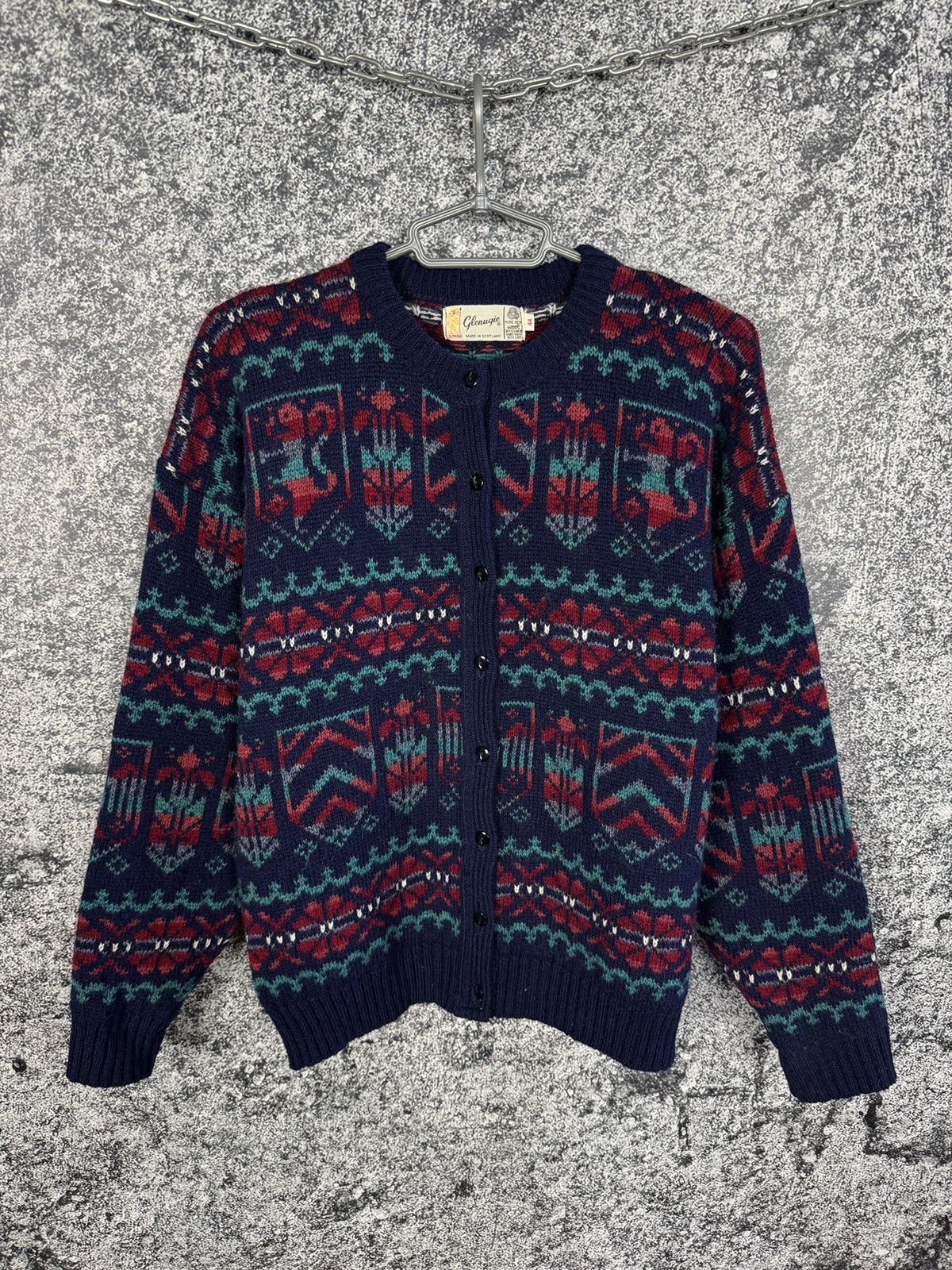 Vintage Glenugie Wool Sweater Cardigan Fair Isle Nordic Size 44 Size M / US 6-8 / IT 42-44 - 1 Thumbnail
