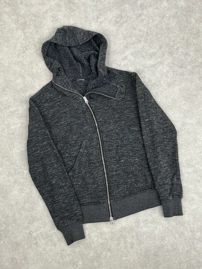 Daniele Alessandrini 2000s Daniele Alessandrini Asymmetrical Zip-Up Grey Hoodie Size S / US 4 / IT 40 - 4 Thumbnail