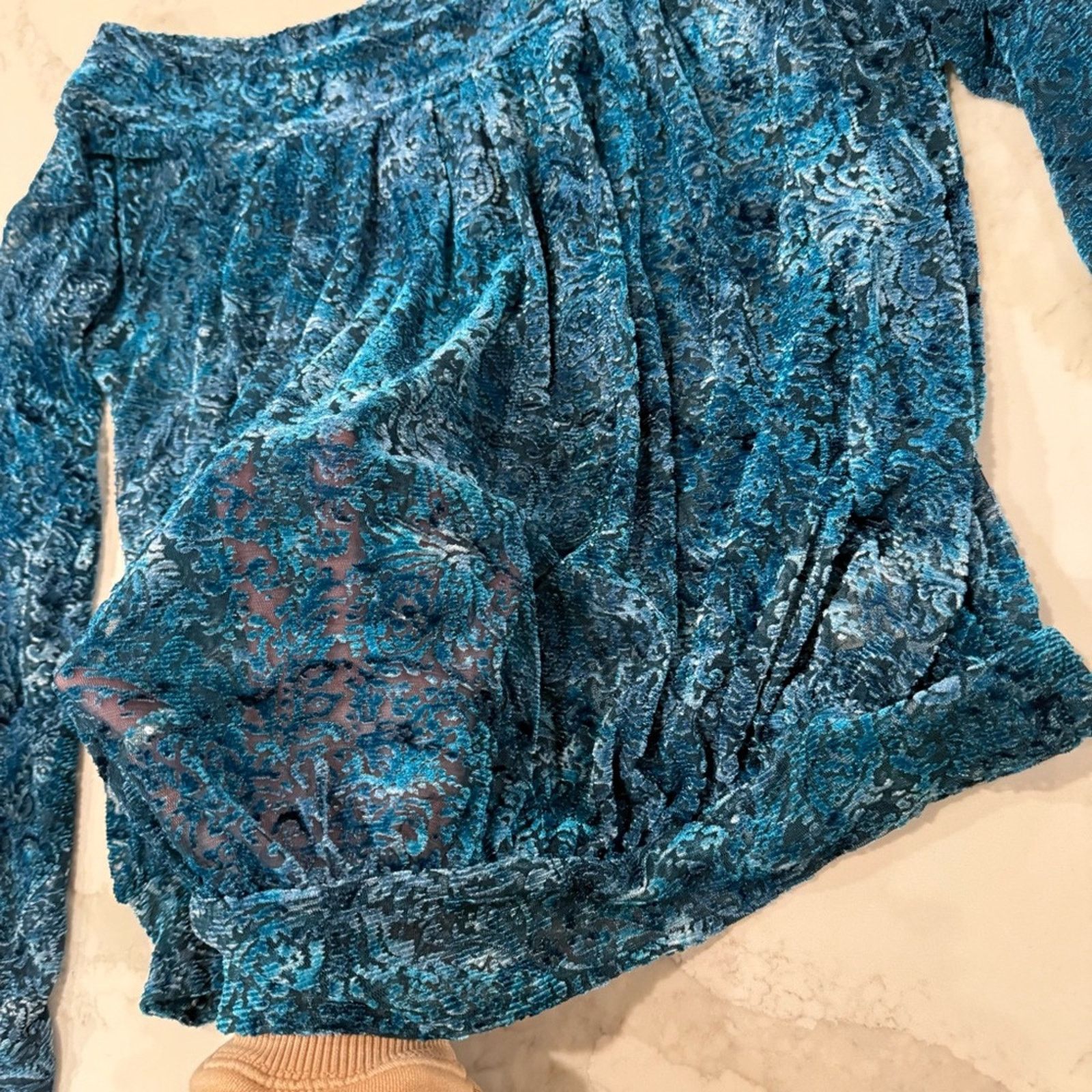 Free People Free People Ginger Berry Sheer Top Burnout Velvet Women’s M Size M / US 6-8 / IT 42-44 - 11 Thumbnail
