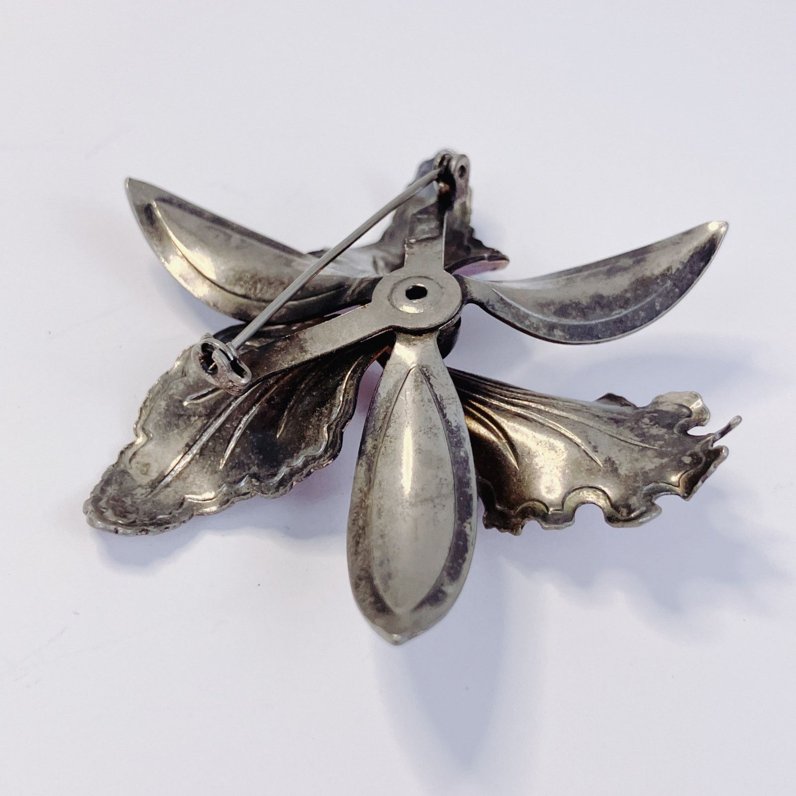 Vintage Vintage Large Enamel Tropical Flower Brooch Mid Century Pin Size ONE SIZE - 8 Thumbnail