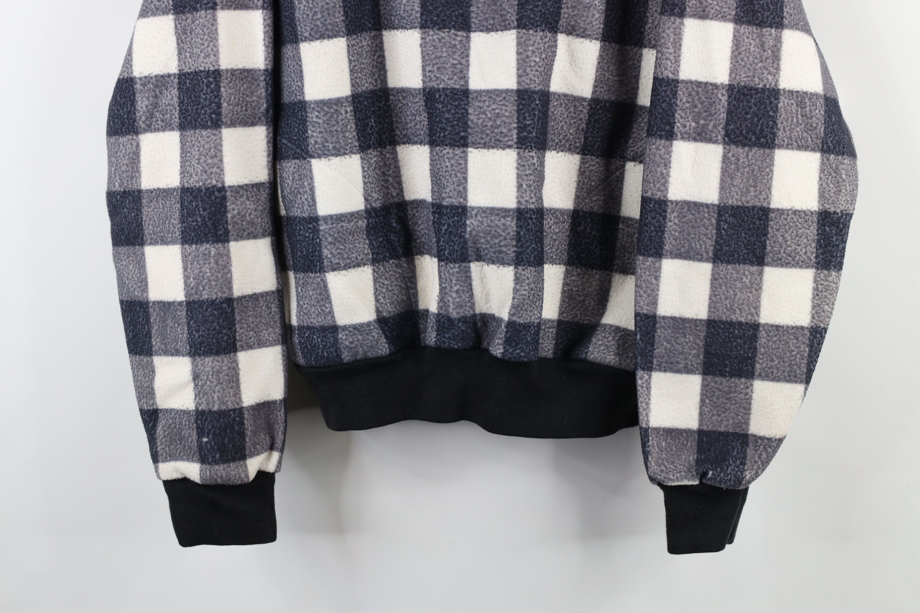 Vintage Vintage 90s Streetwear Fleece Pullover Sweater Plaid Size L / US 10 / IT 46 - 3 Thumbnail